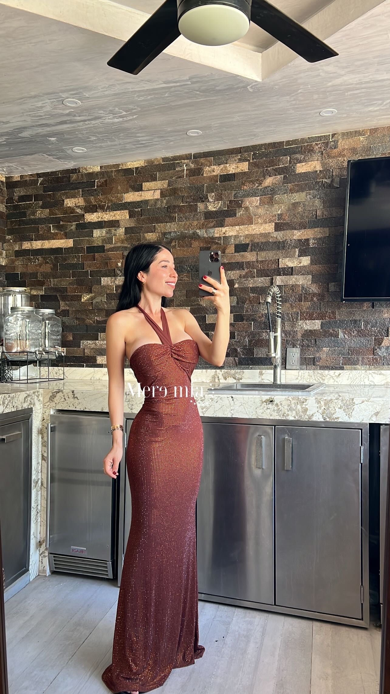 Vestido puntos halter tul