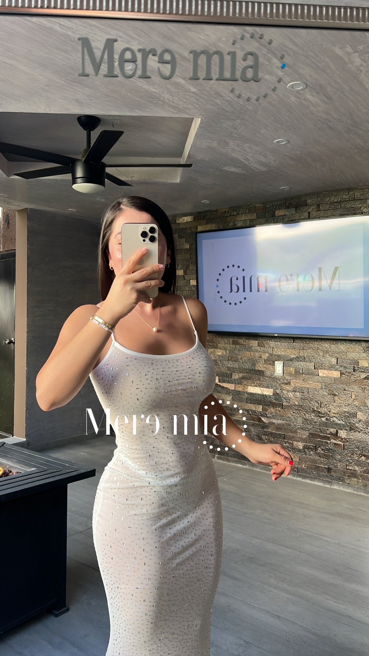 Vestido blanco largo plata