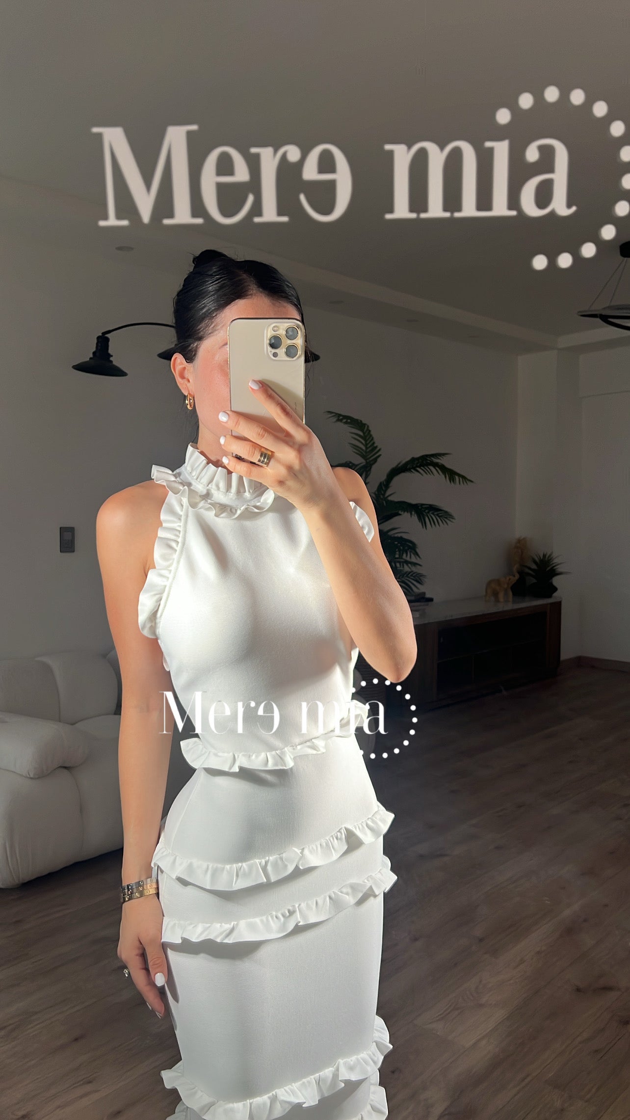 Vestido blanco esc olanes