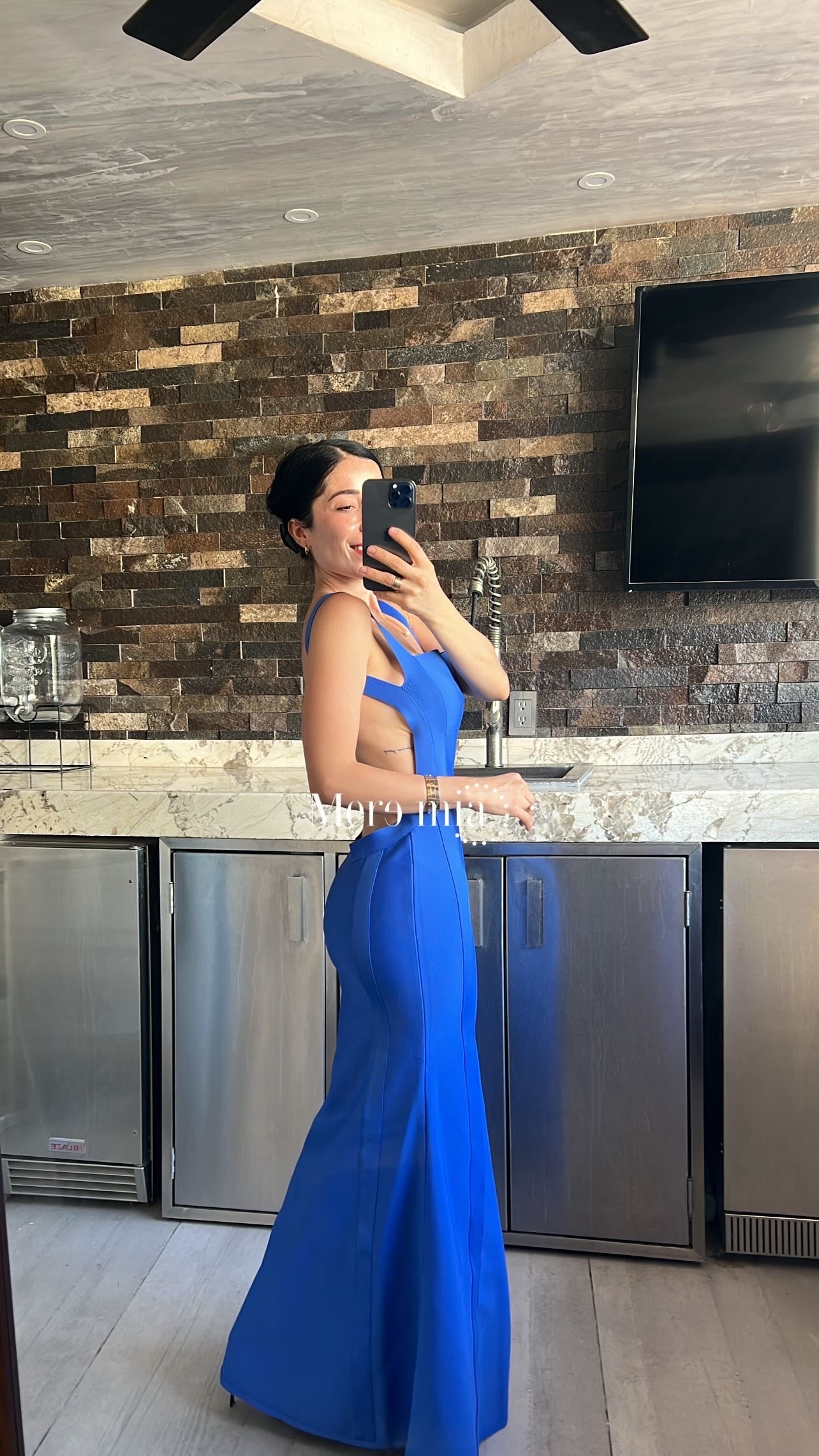 Vestido azul espalda