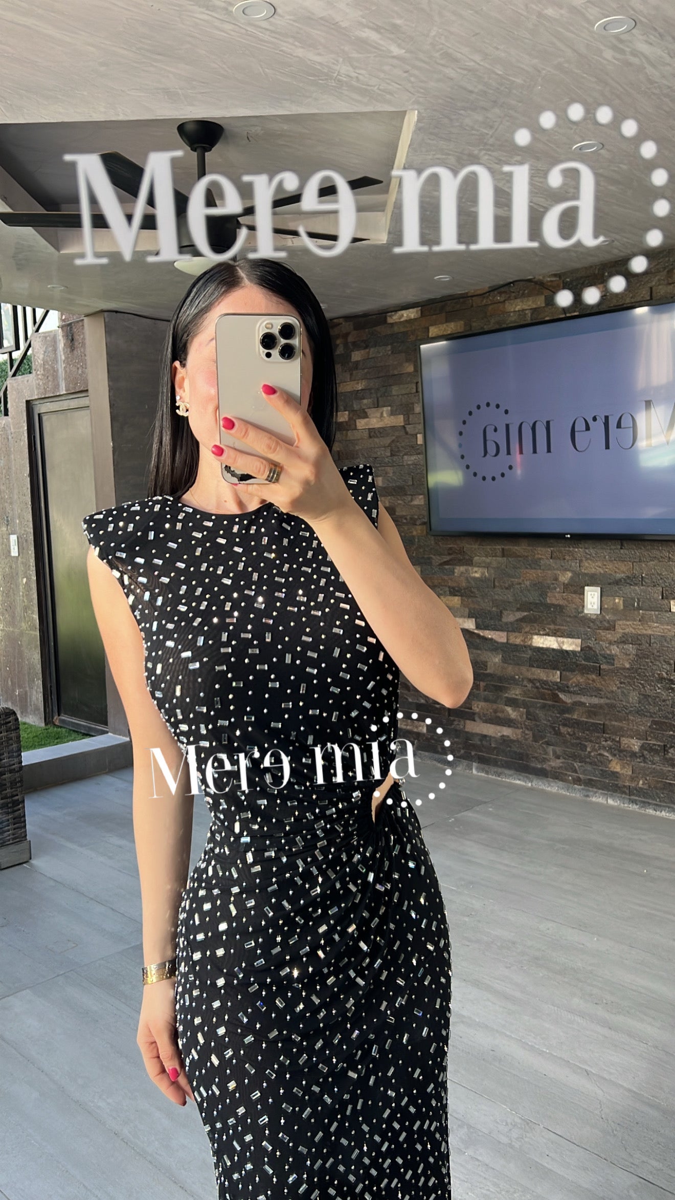 Vestido negro plata abert