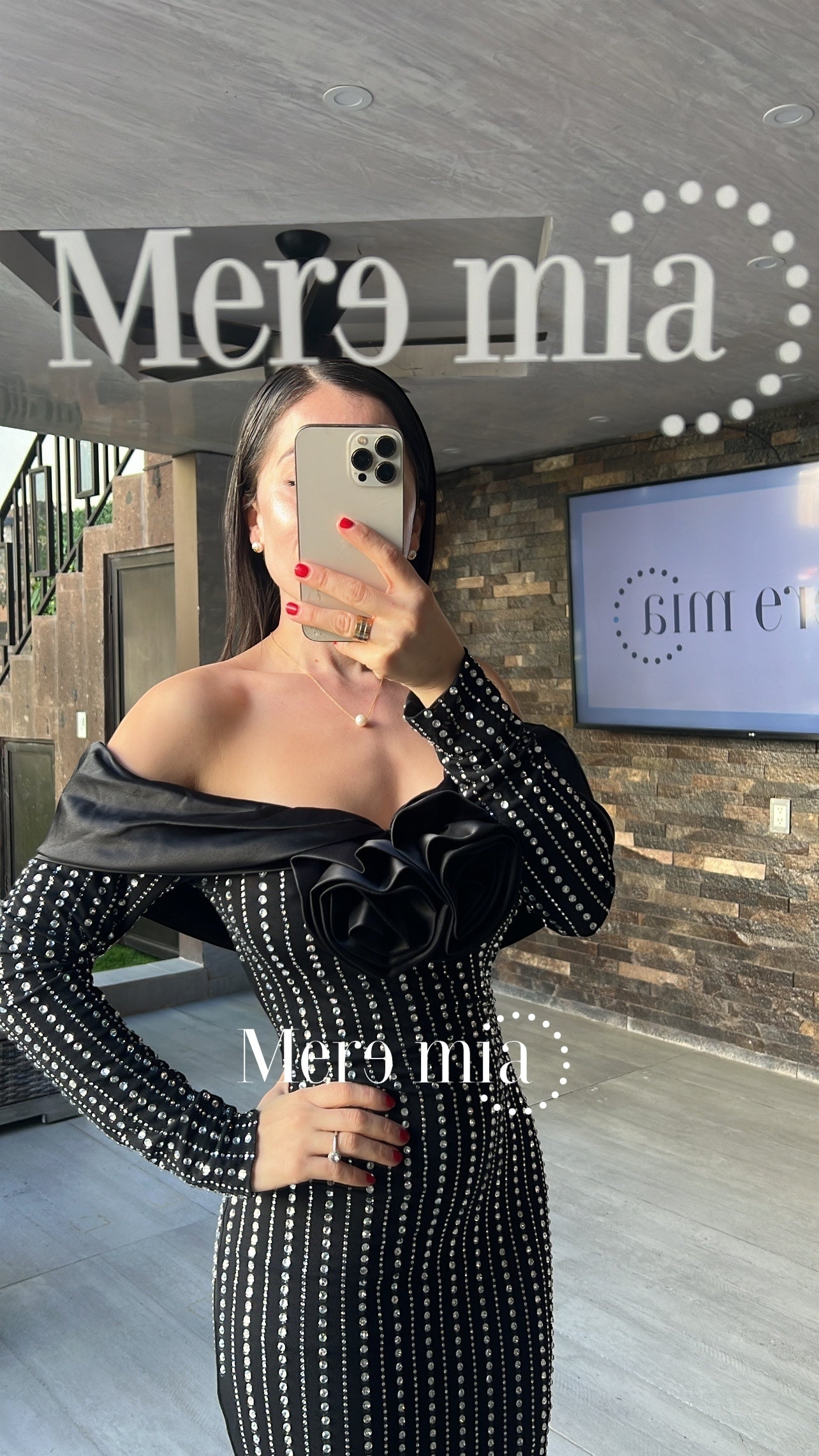 Vestido negro apl plata ml