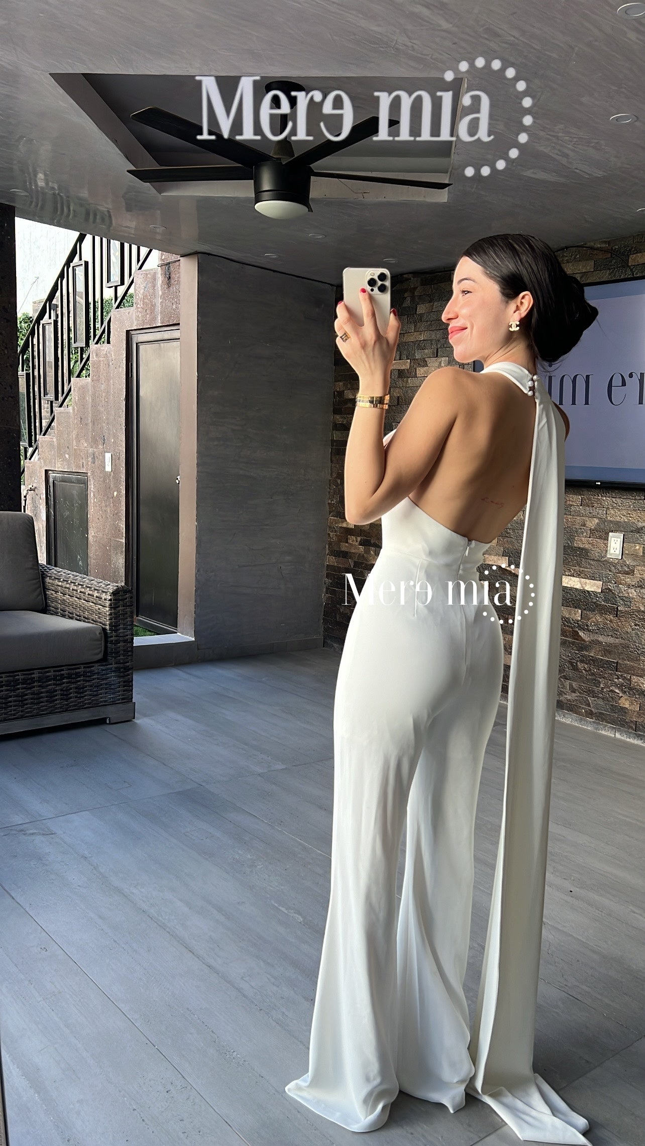 Jumpsuit blanco cinto