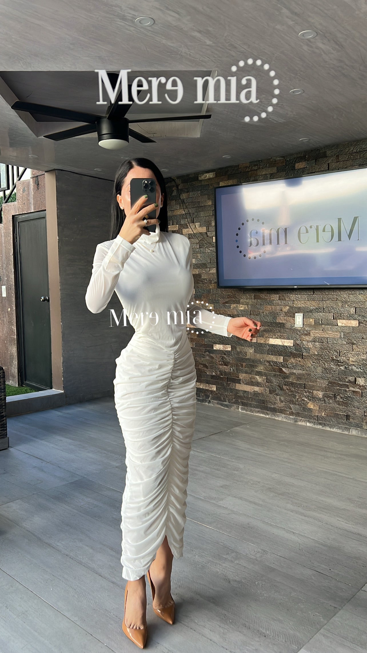 Vestido cuello draped