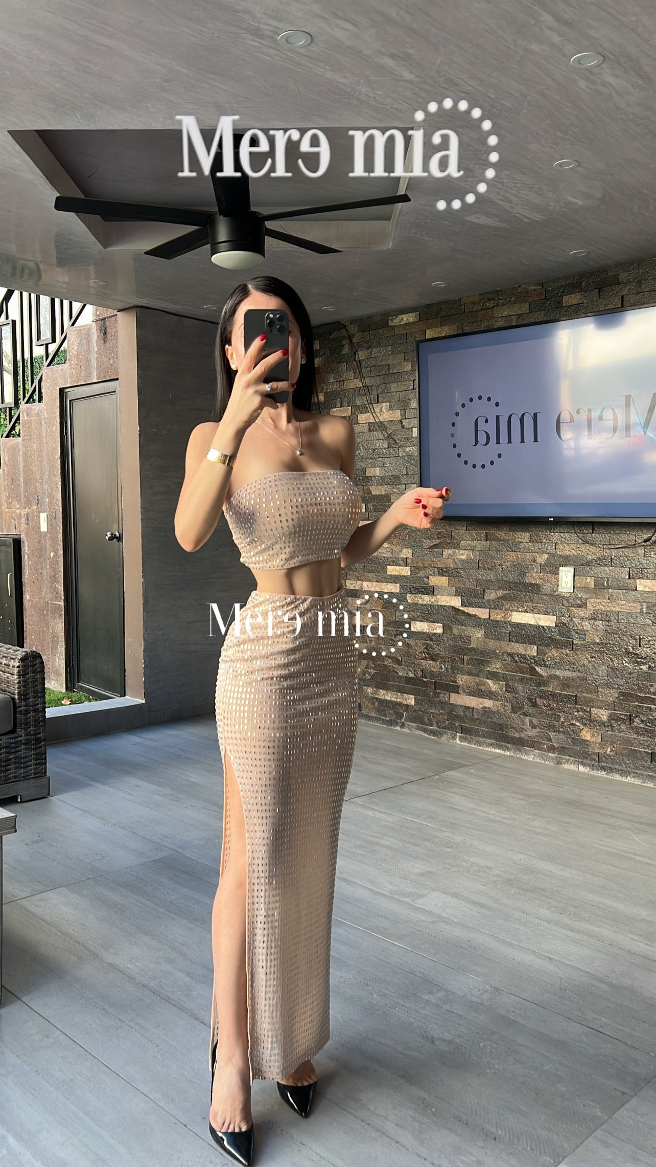 Conjunto nude rect plata