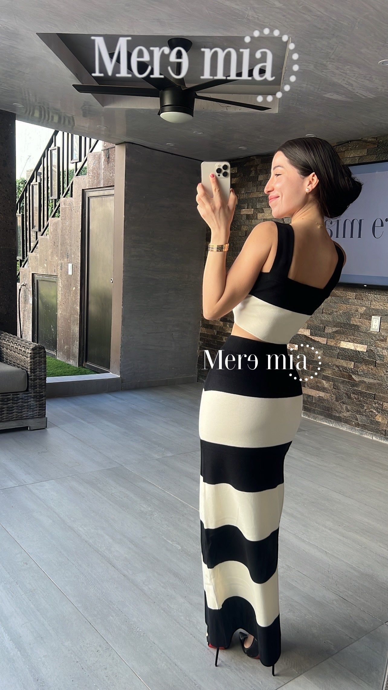 Conjunto rayas largo