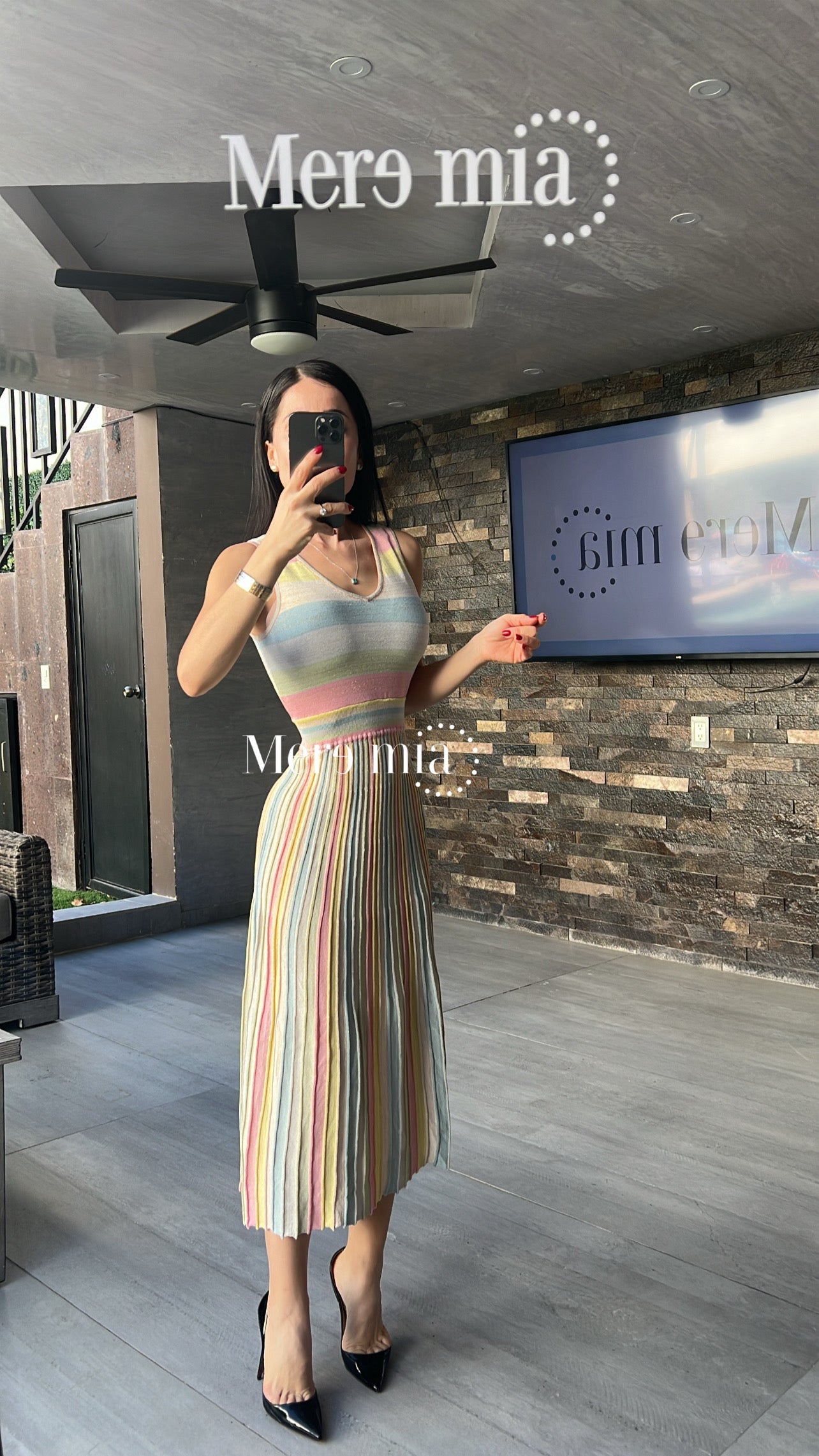 Vestido rayado colores pastel