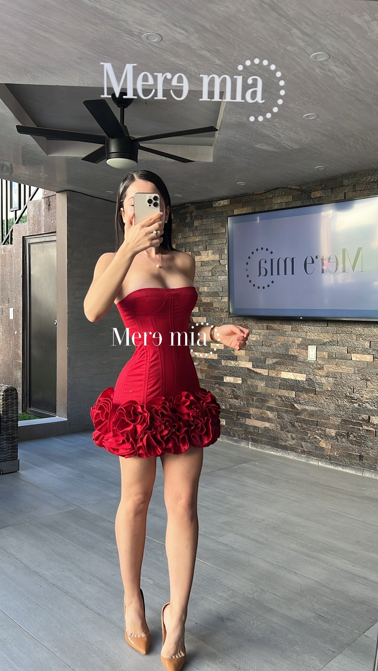 Vestido rojo flores ab