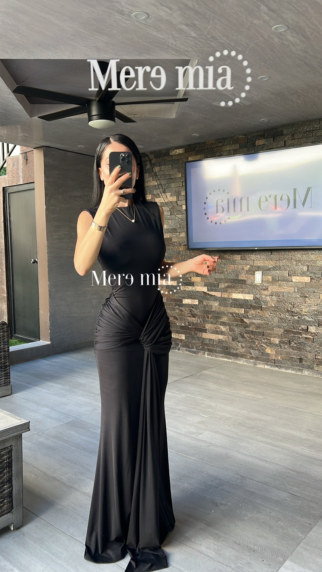 Vestido plisado tira