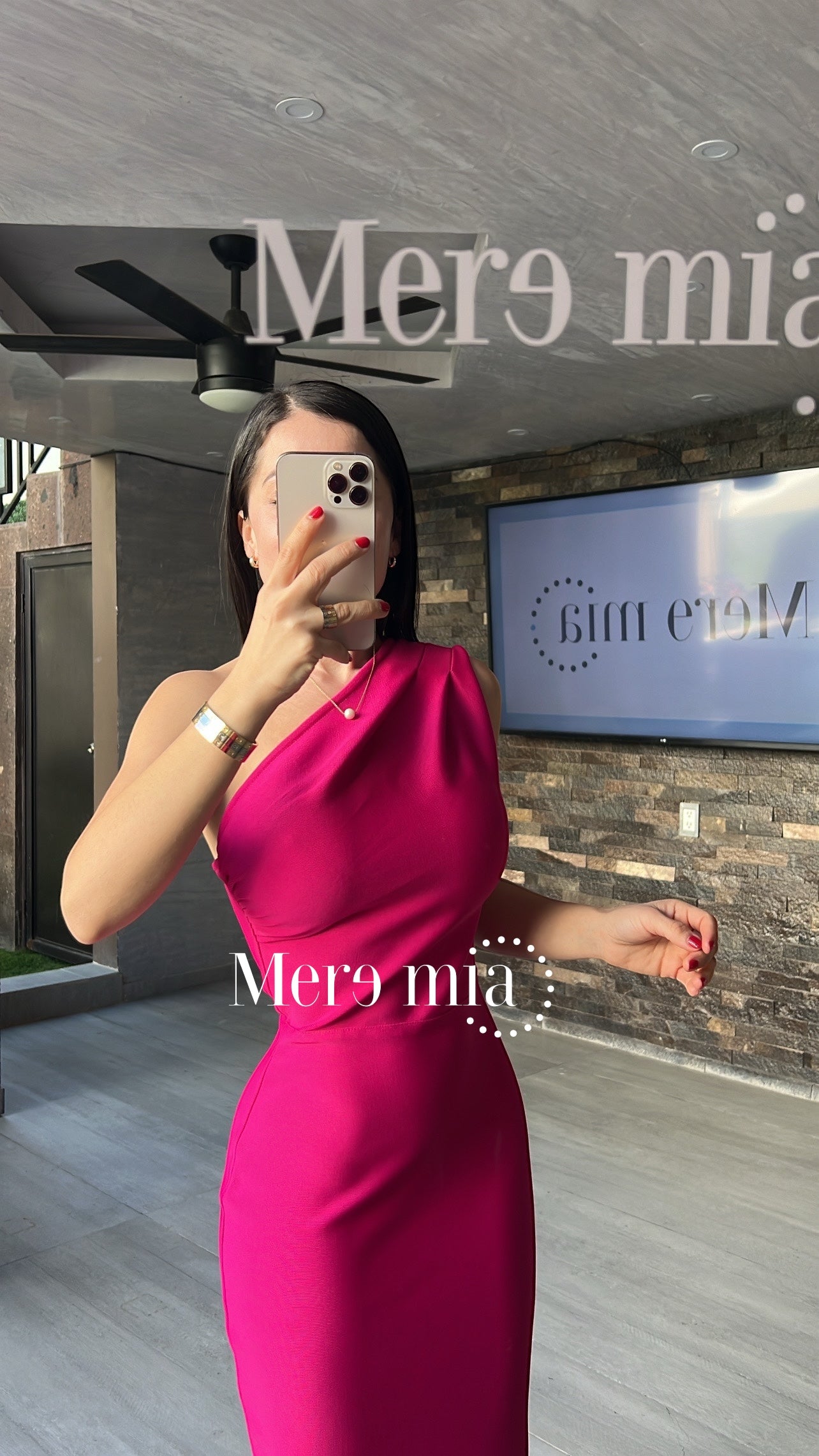 Vestido hombro bugambilia