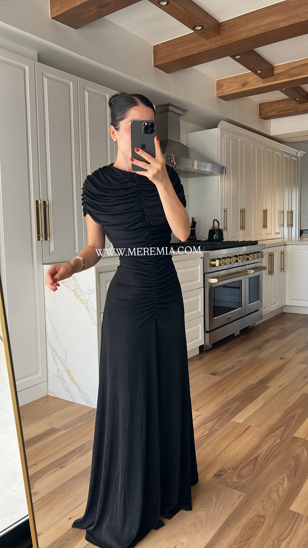 Vestido chal plisado cuello