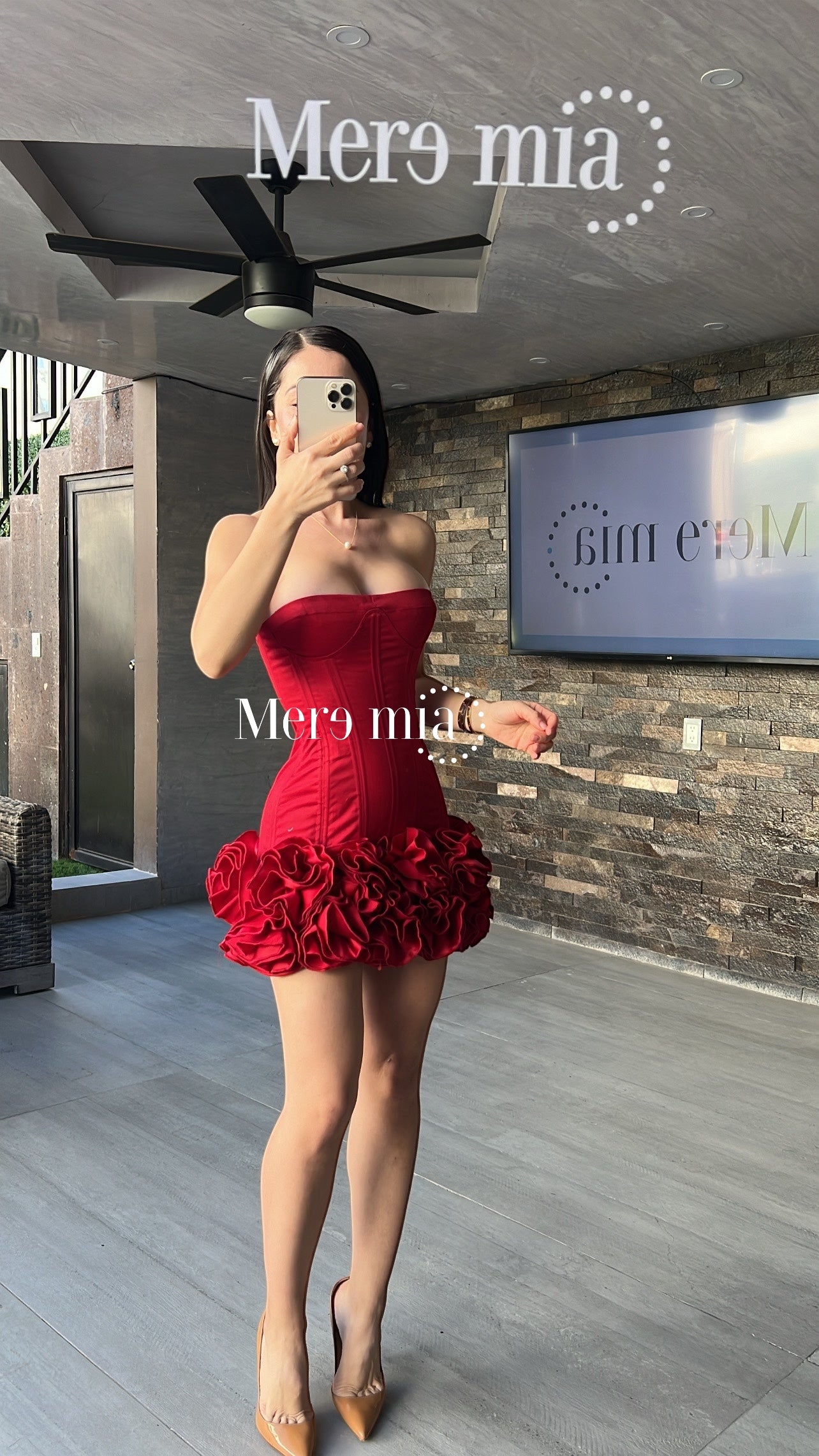 Vestido rojo flores ab