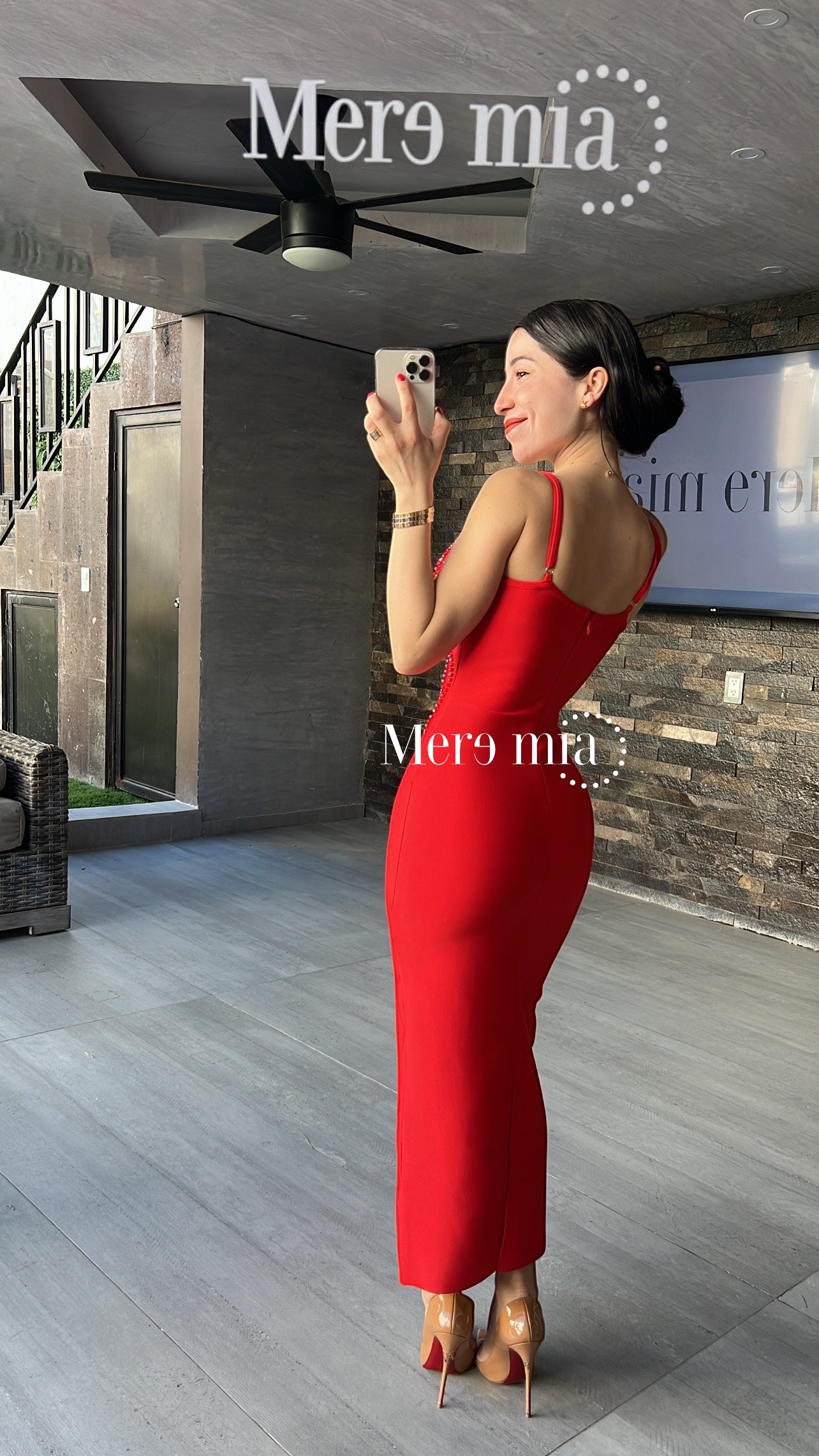 Vestido rojo copas lent