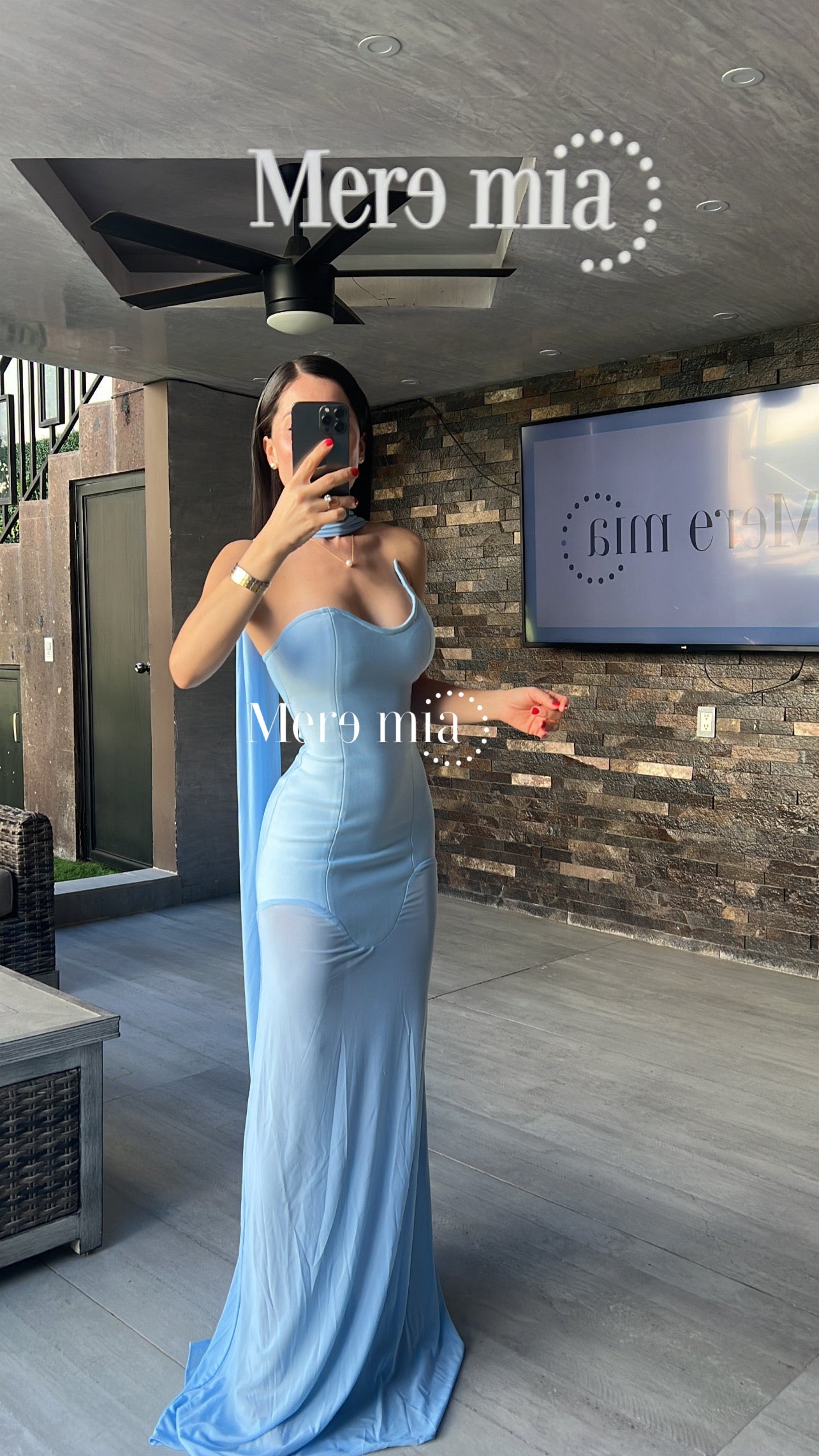 Vestido azul strapp