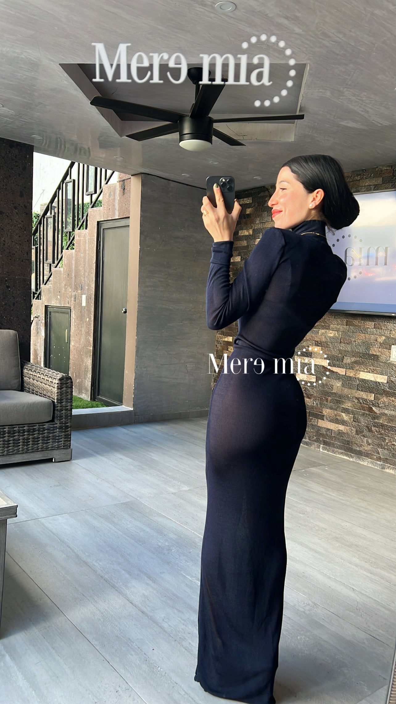 Vestido azul cuello ml