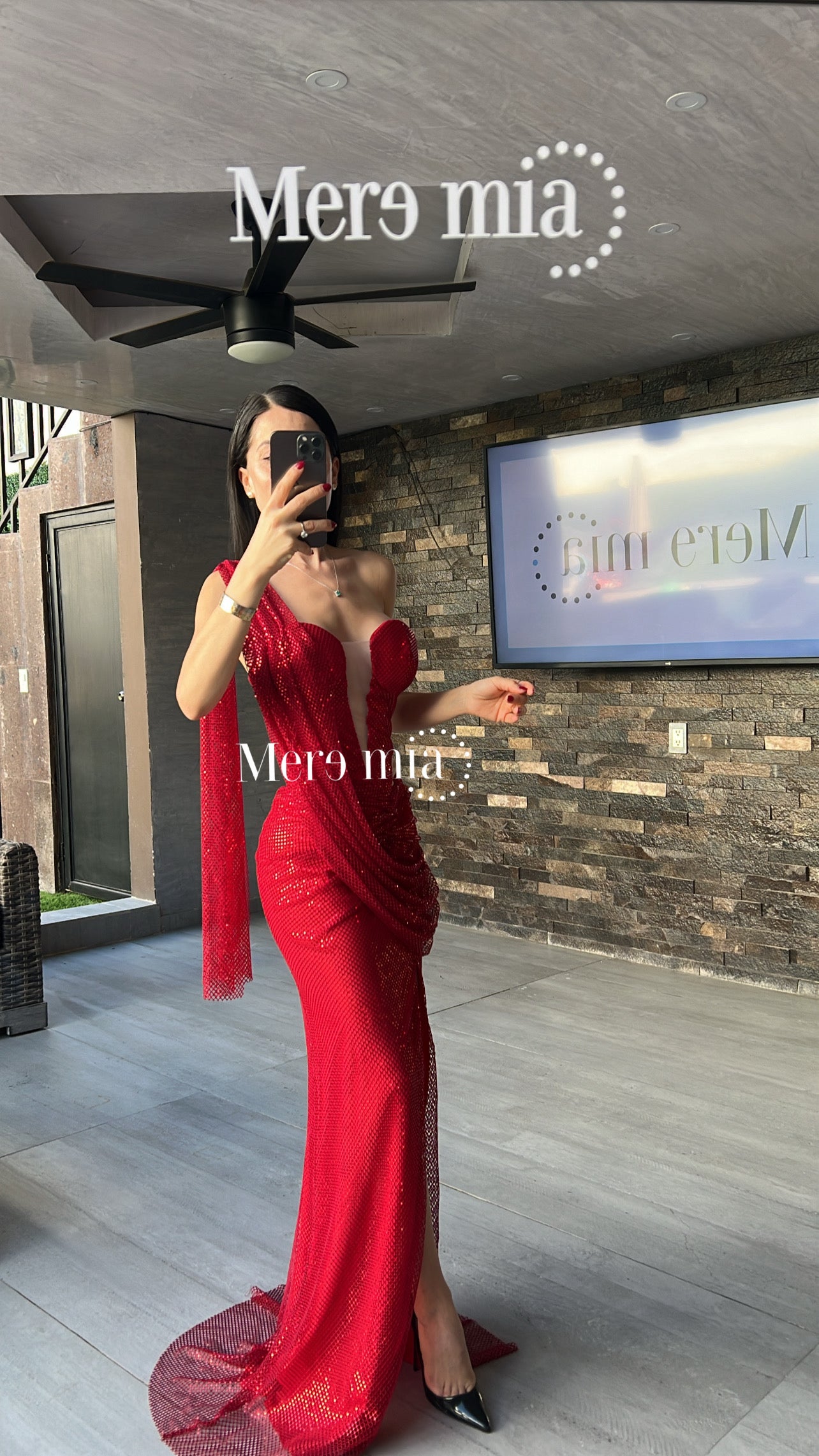 Vestido rojo hombro ml mall