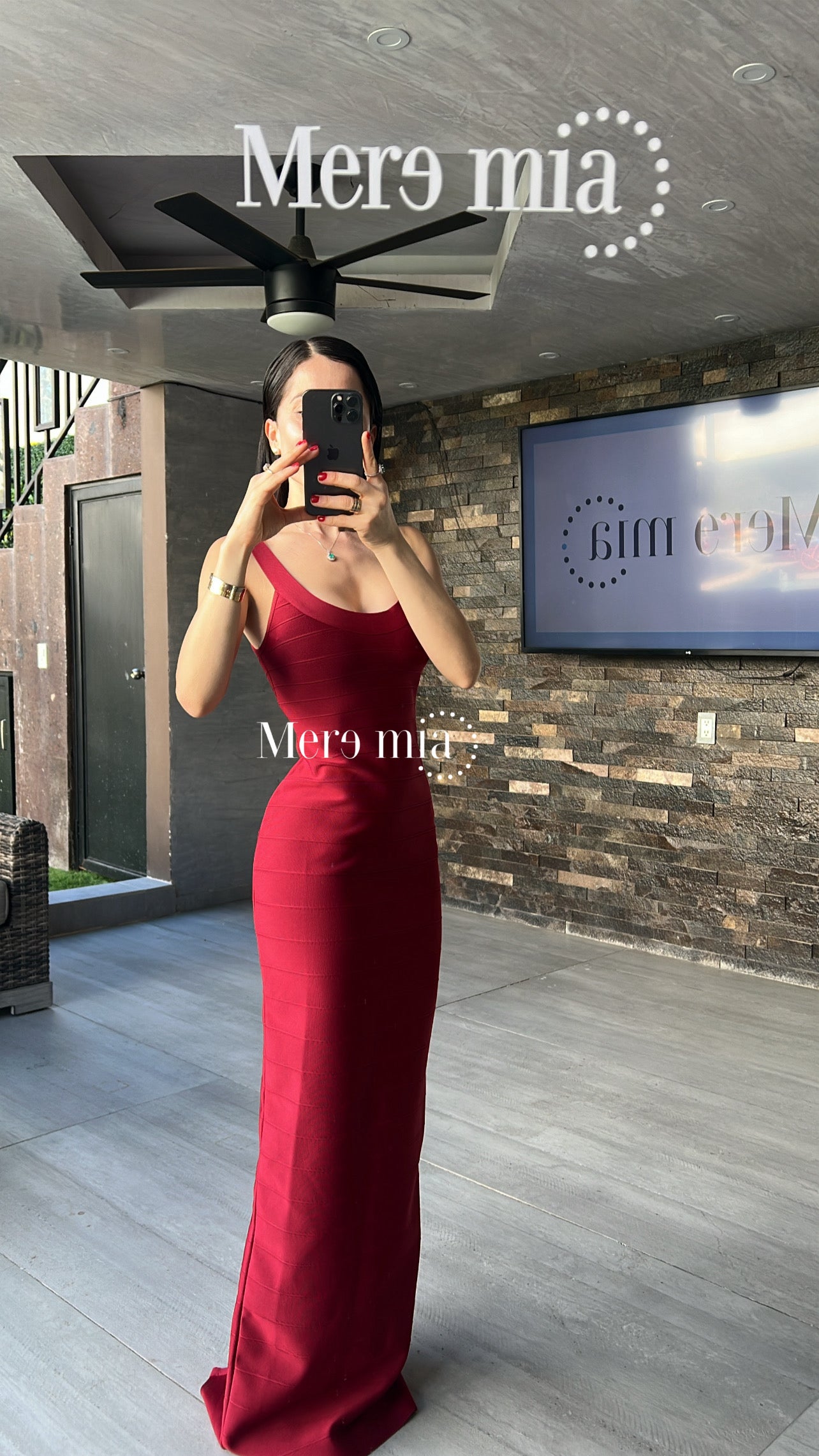 Vestido escote U rayado