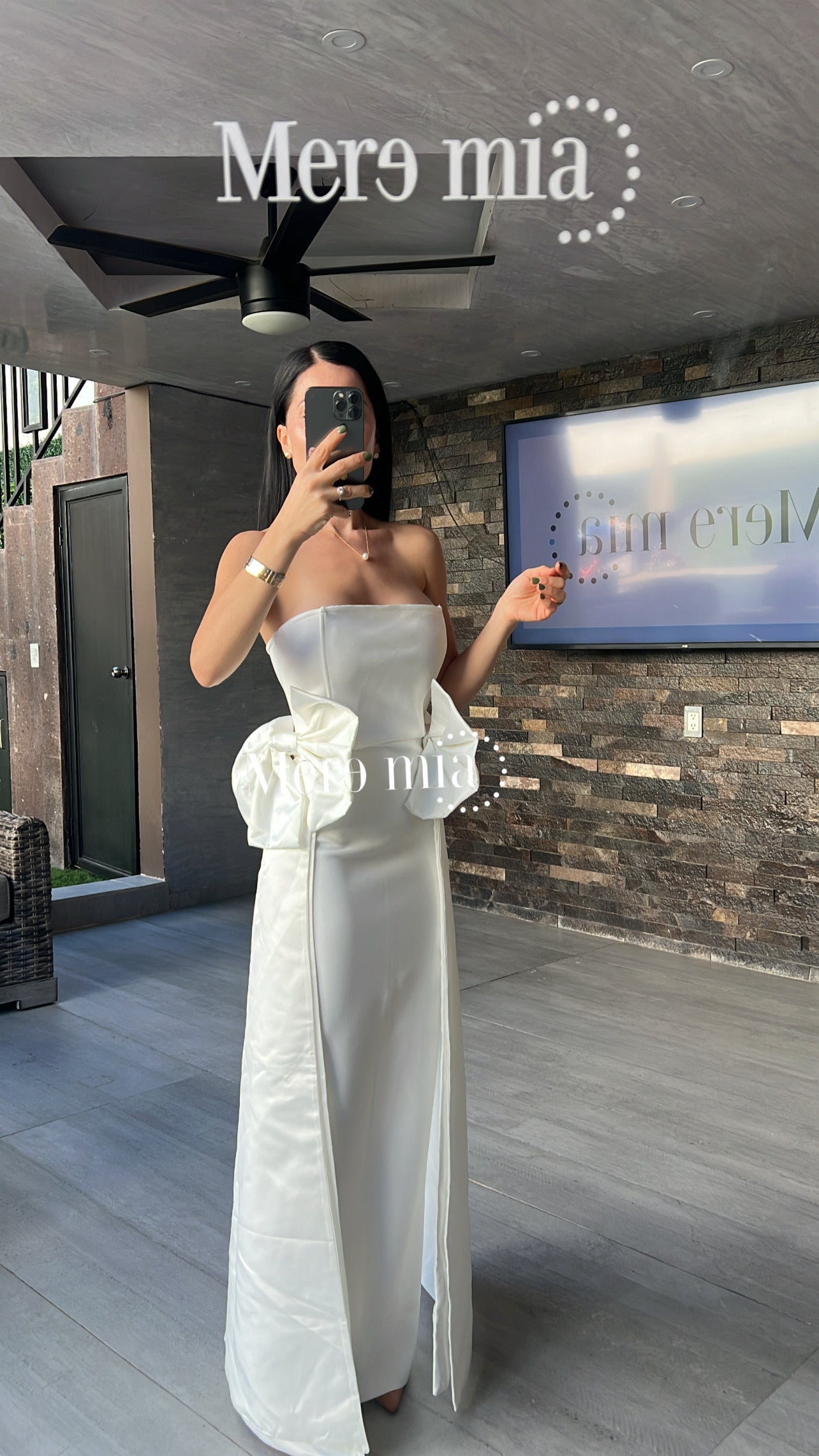 Vestido blanco moños strapp