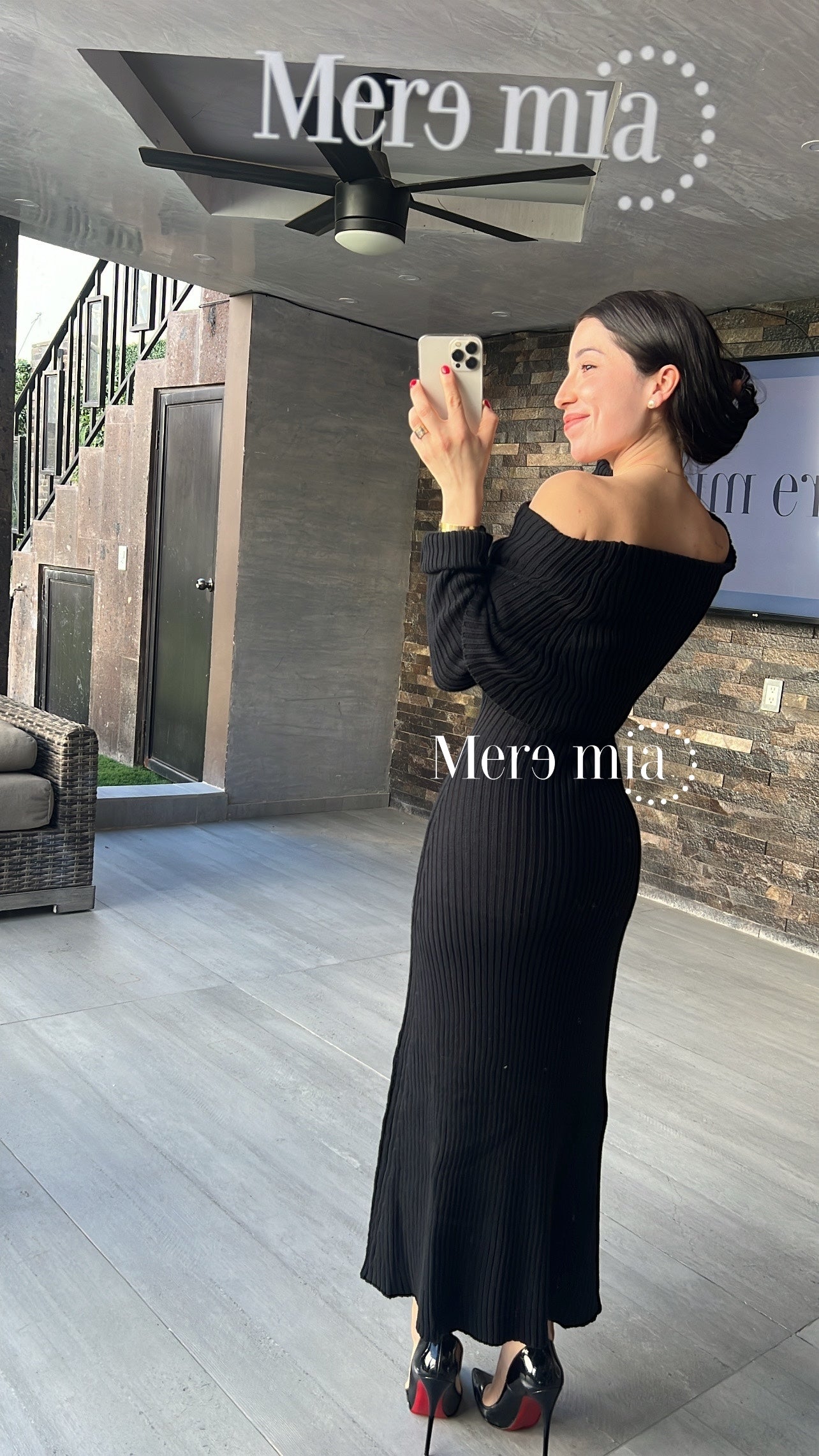 Vestido negro sweater hom