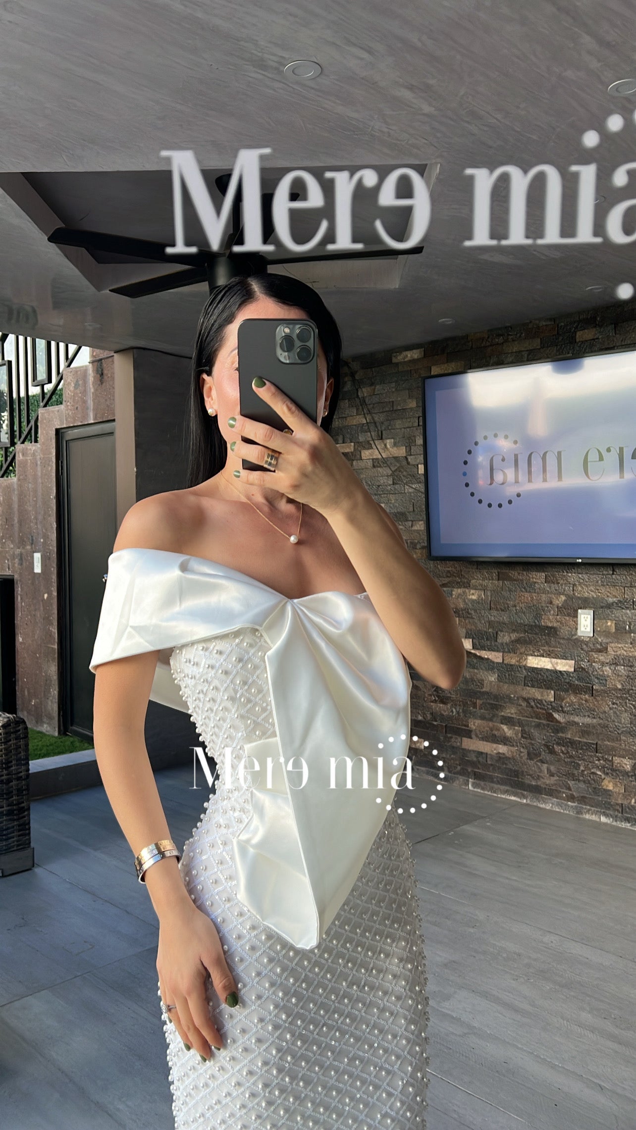 Vestido blanco esc hombro sat