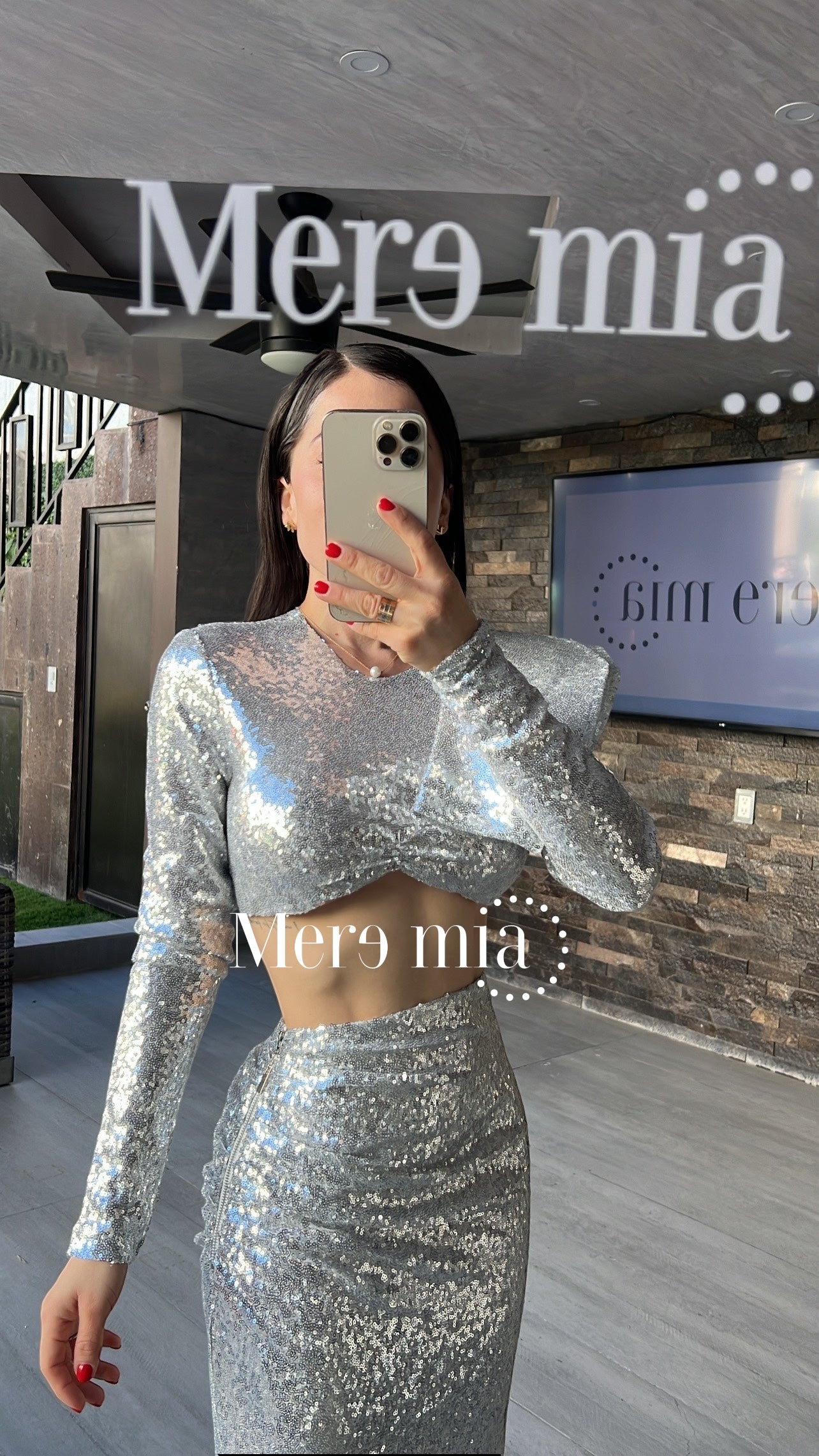 Conjunto falda lent plata