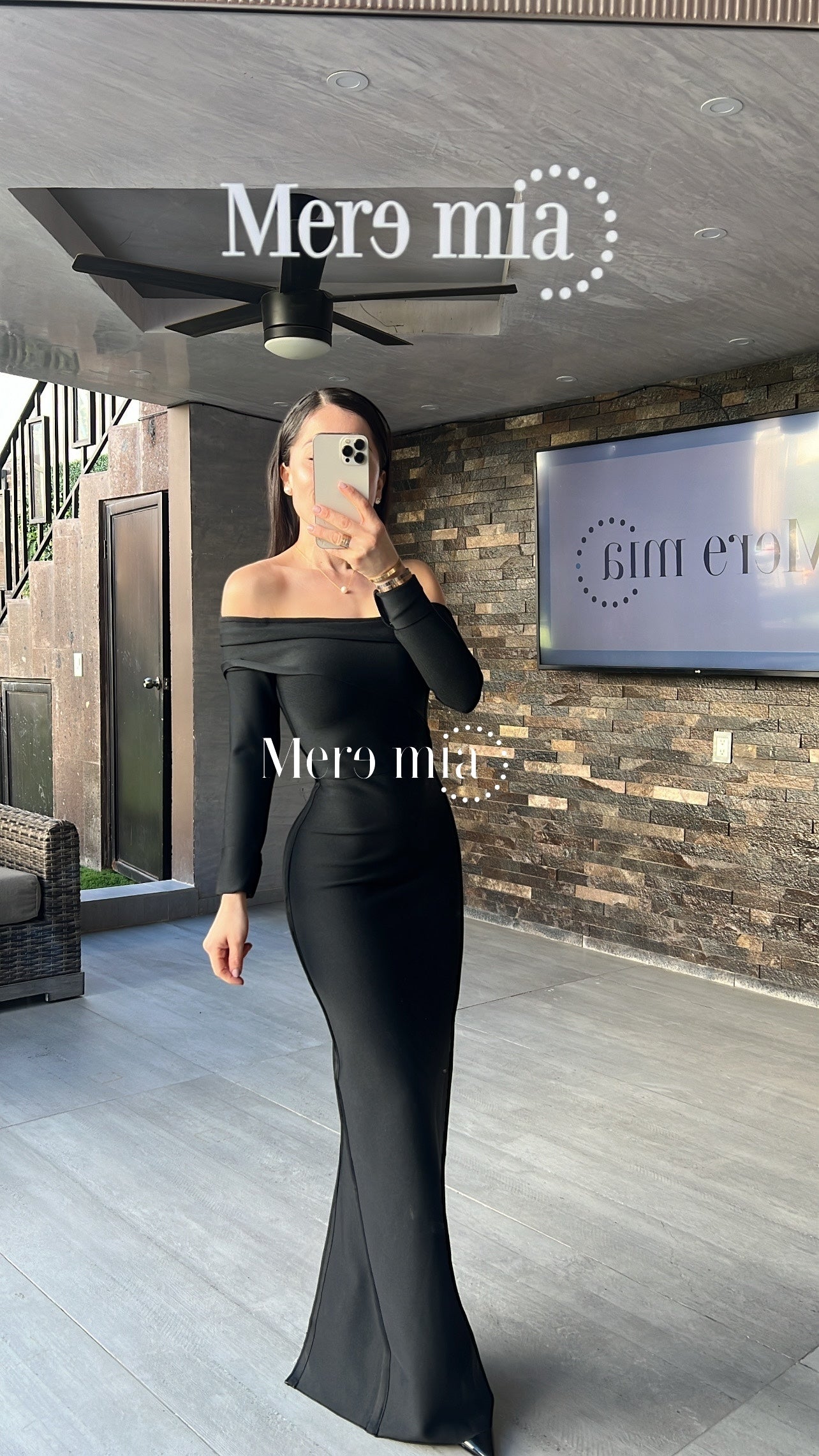 Vestido negro ml largo homb