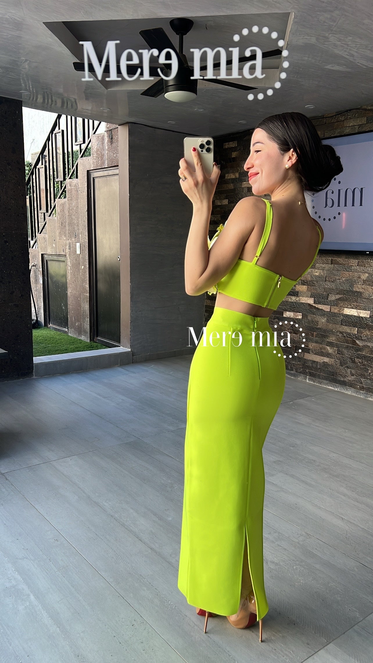 Conjunto verde limón