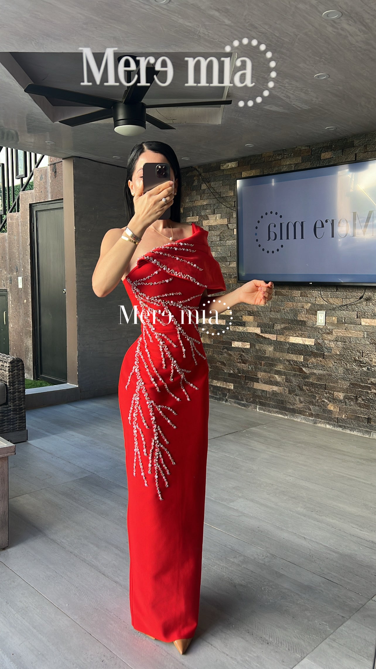 Vestido rojo ramas sat