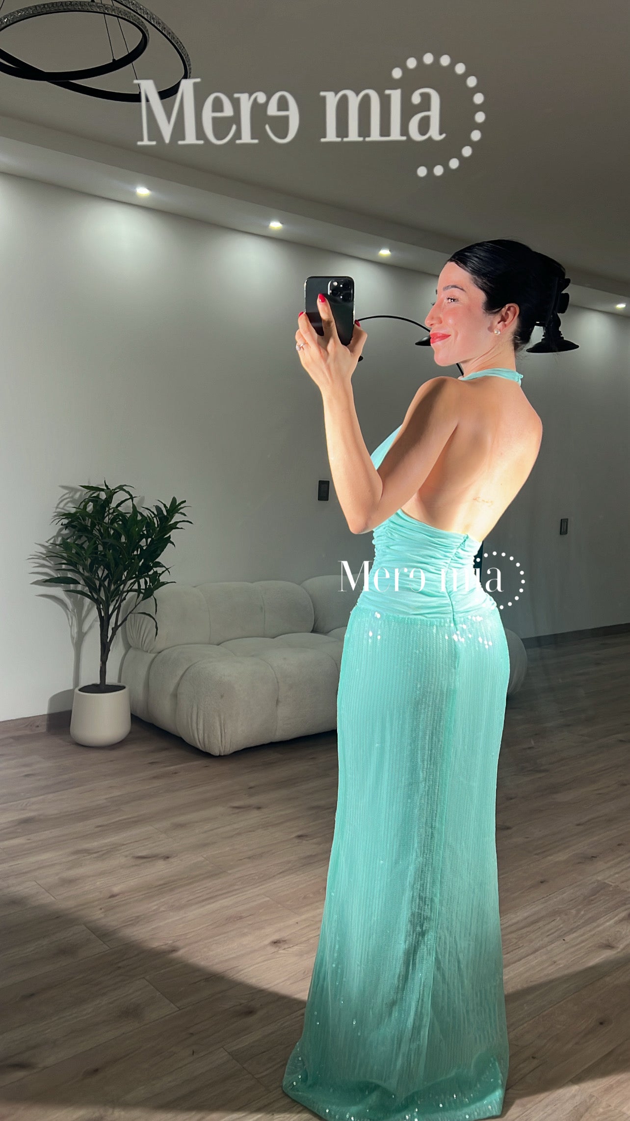 Vestido menta halter v