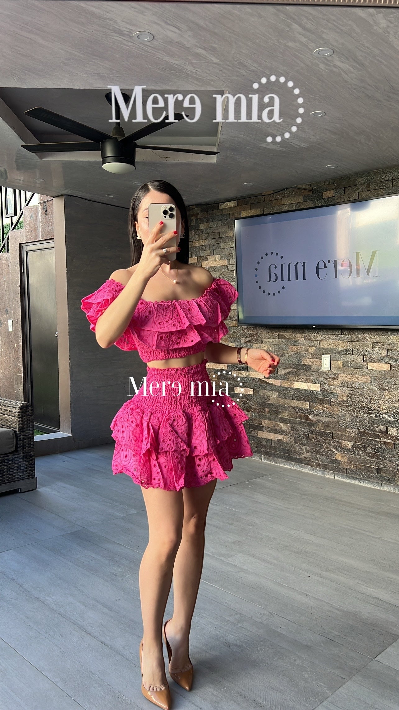 Conjunto rosa esc hombros