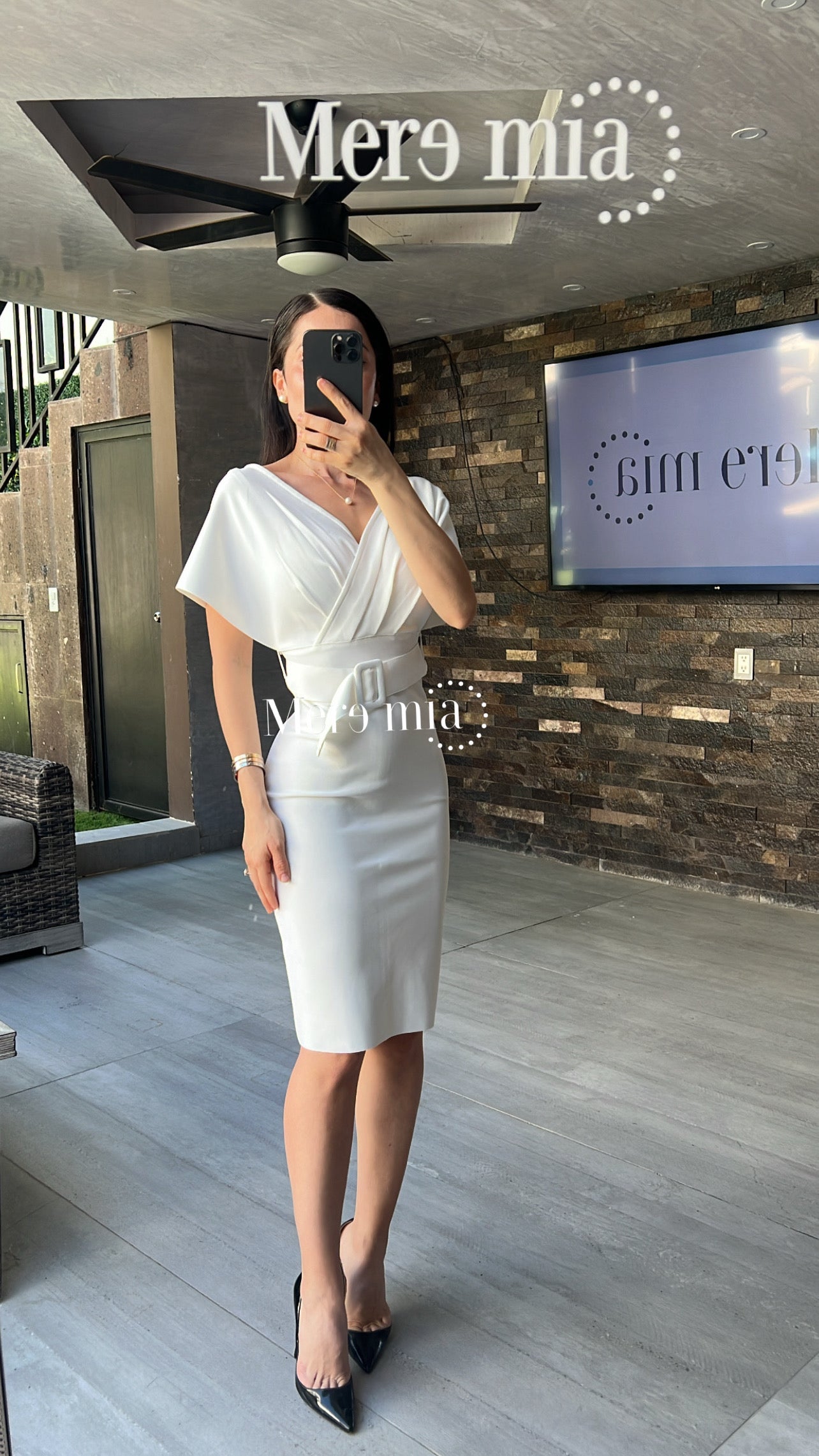 Vestido blanco cinto