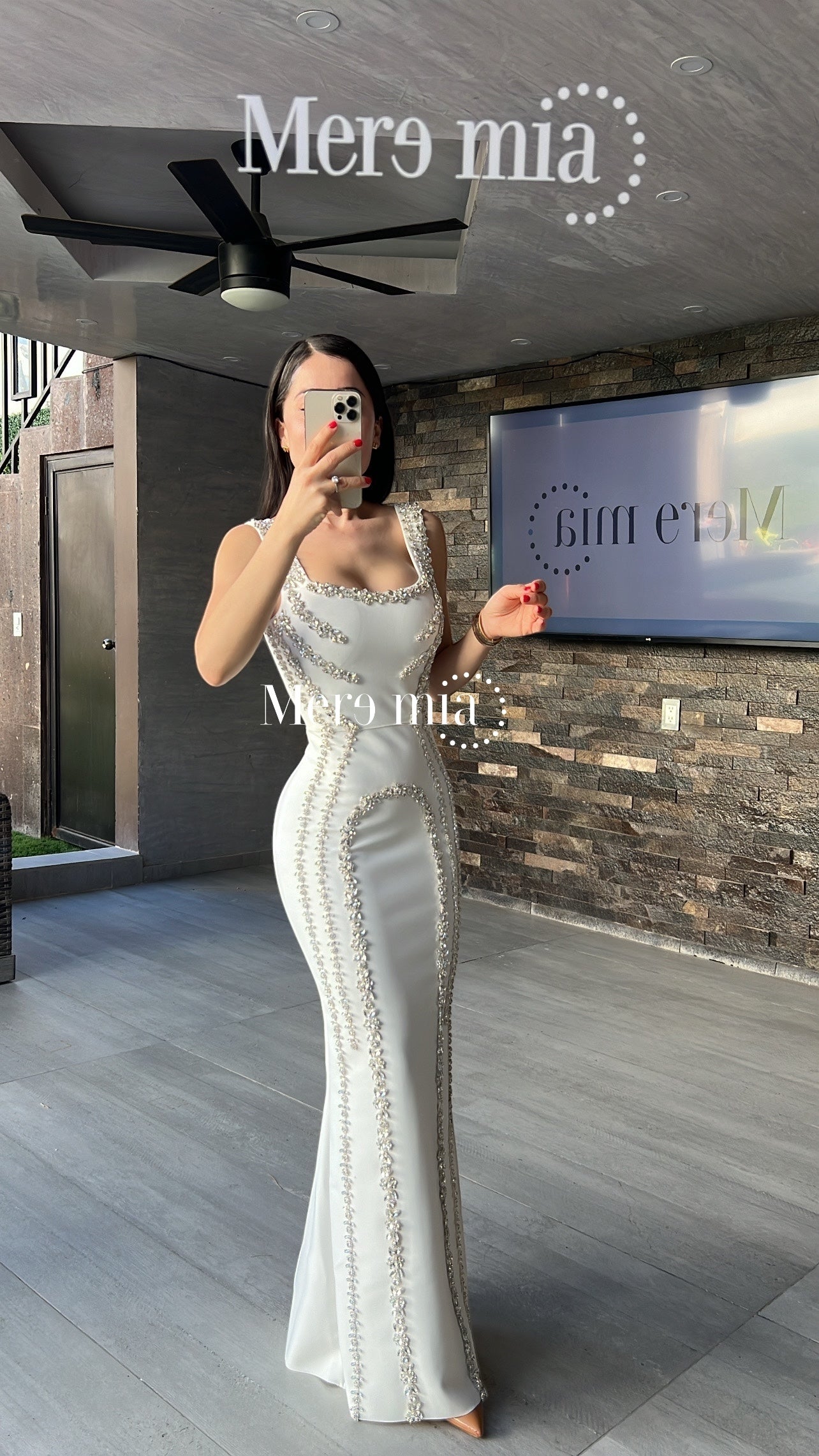 Vestido blanco apl plata