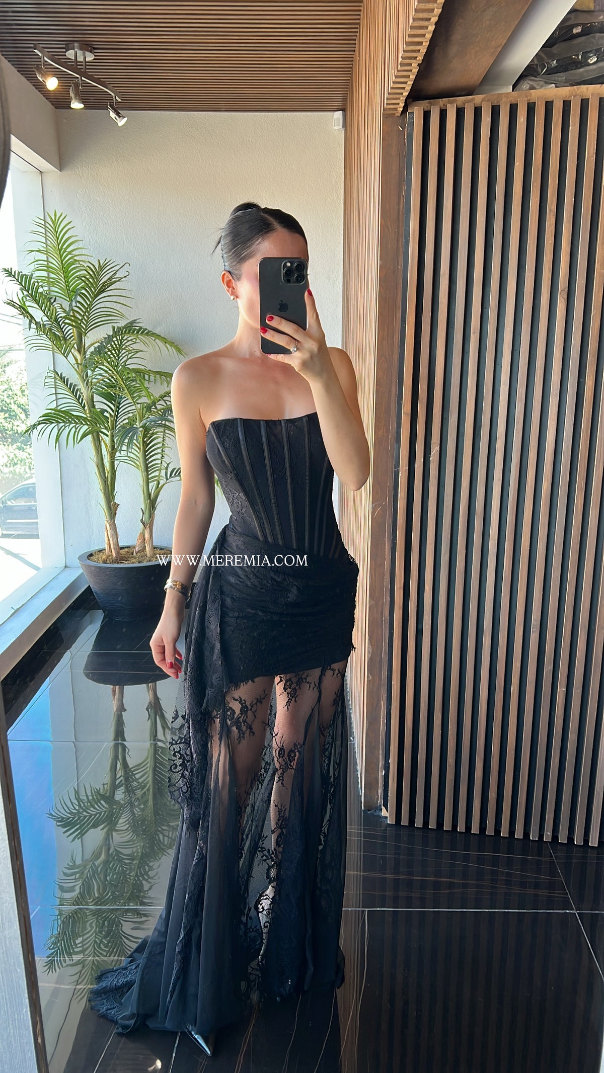 Vestido encaje largo