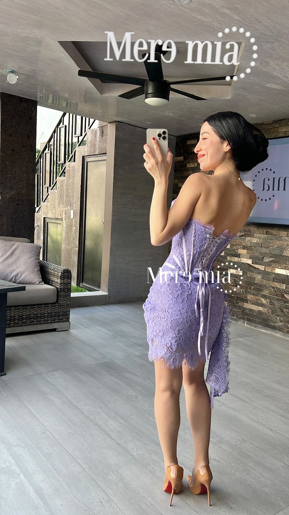 Vestido encaje strapples