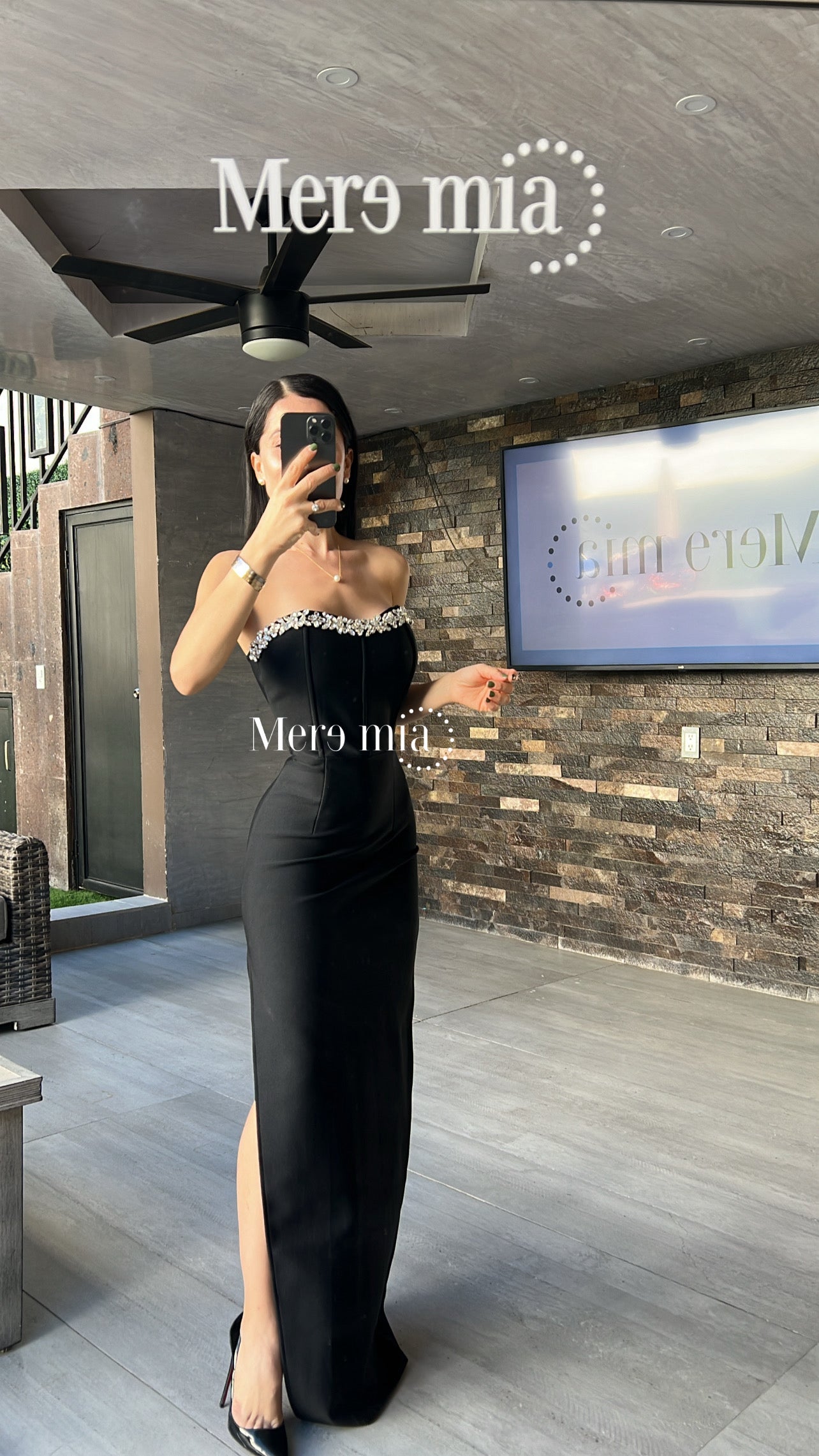 Vestido negro apl arr