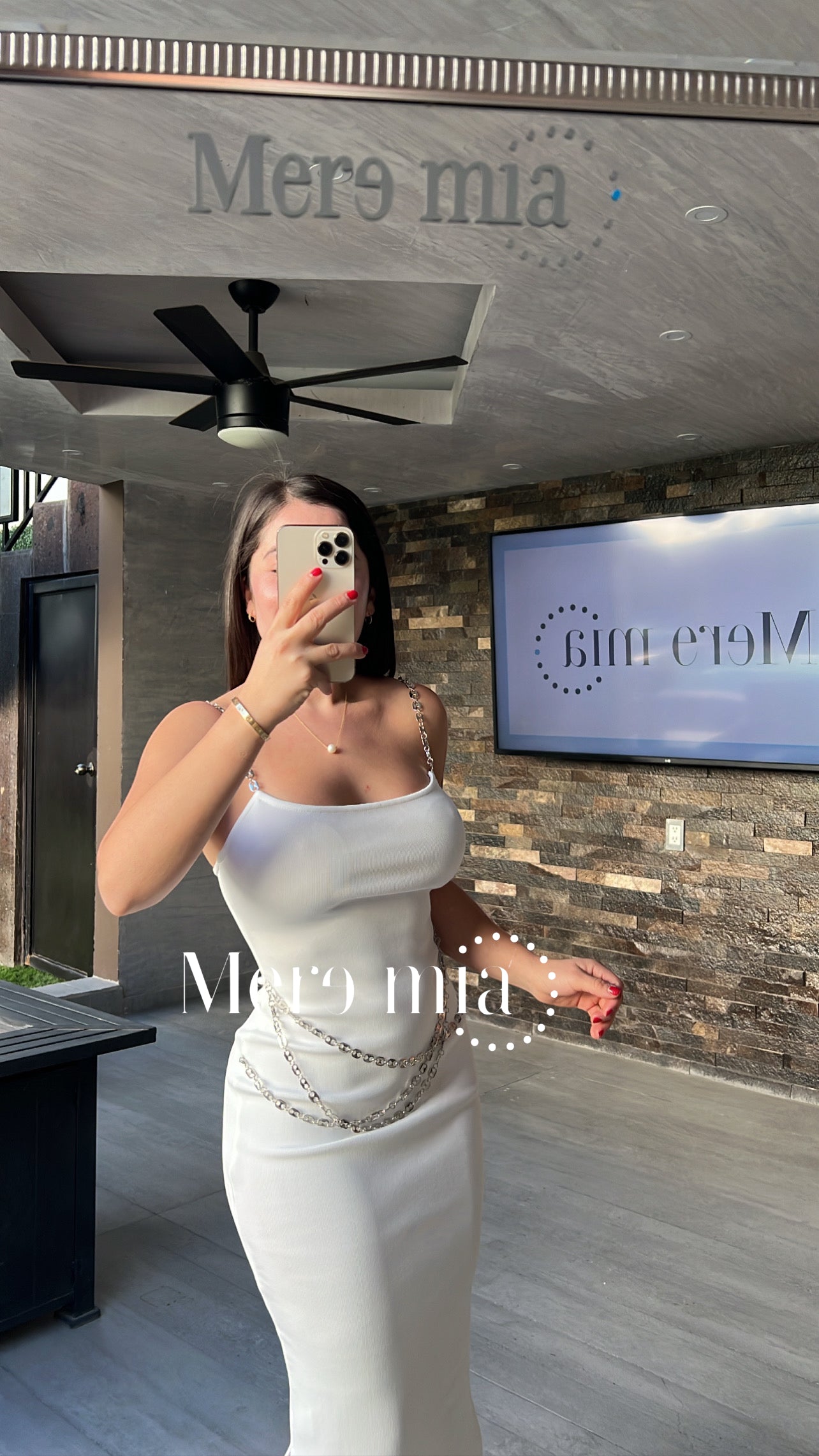 Vestido blanco largo plata