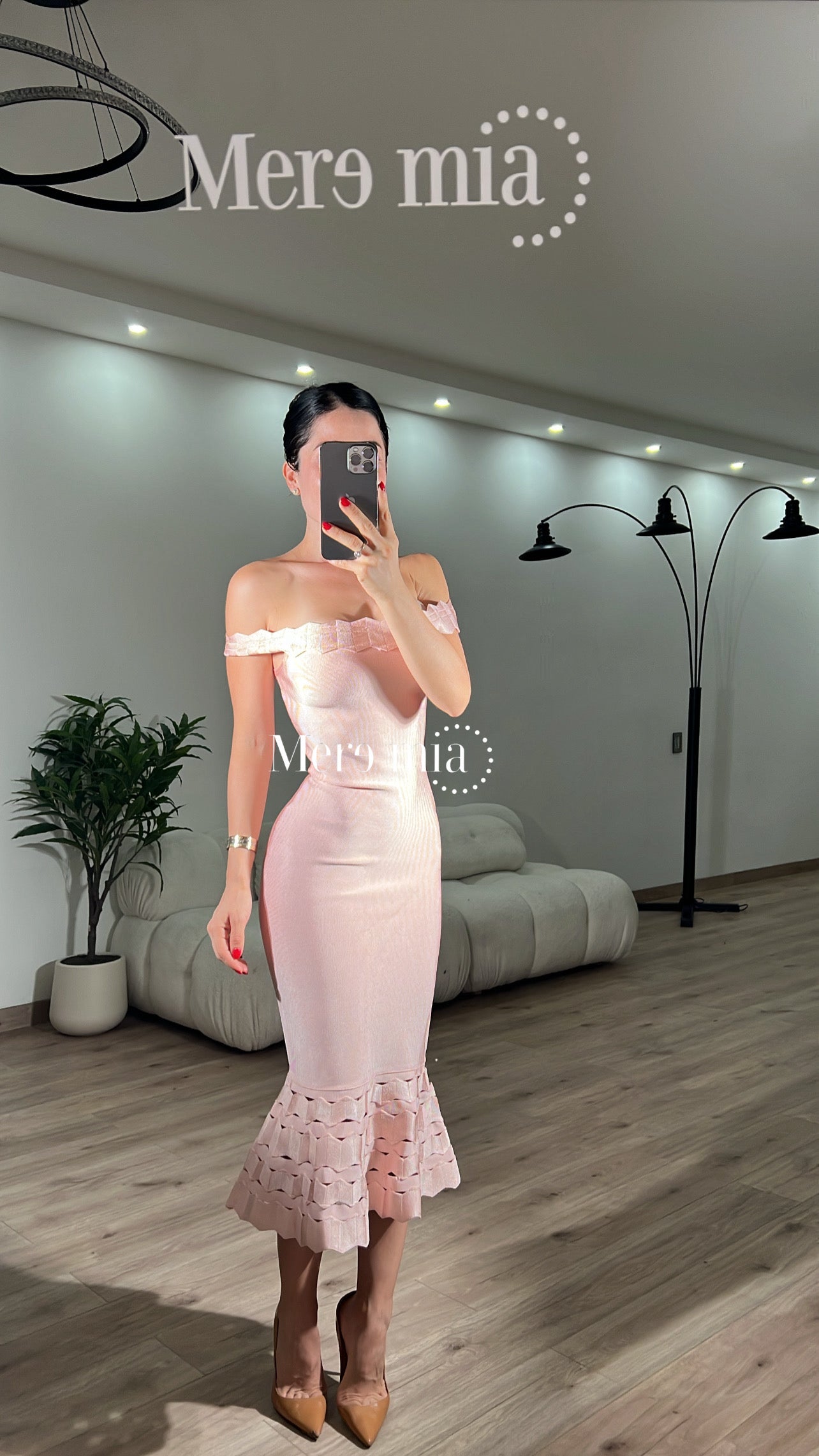 Vestido hombros olan ruff