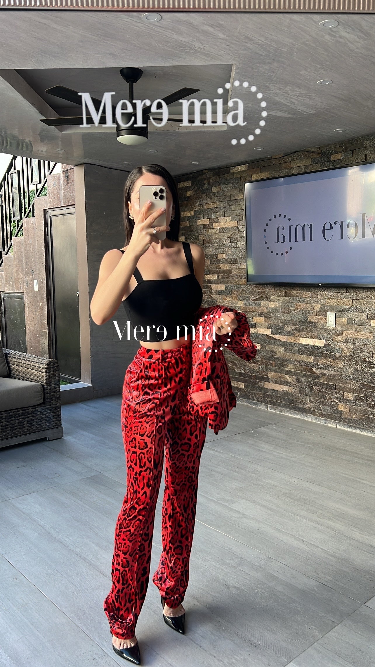 Conjunto animal print rojo