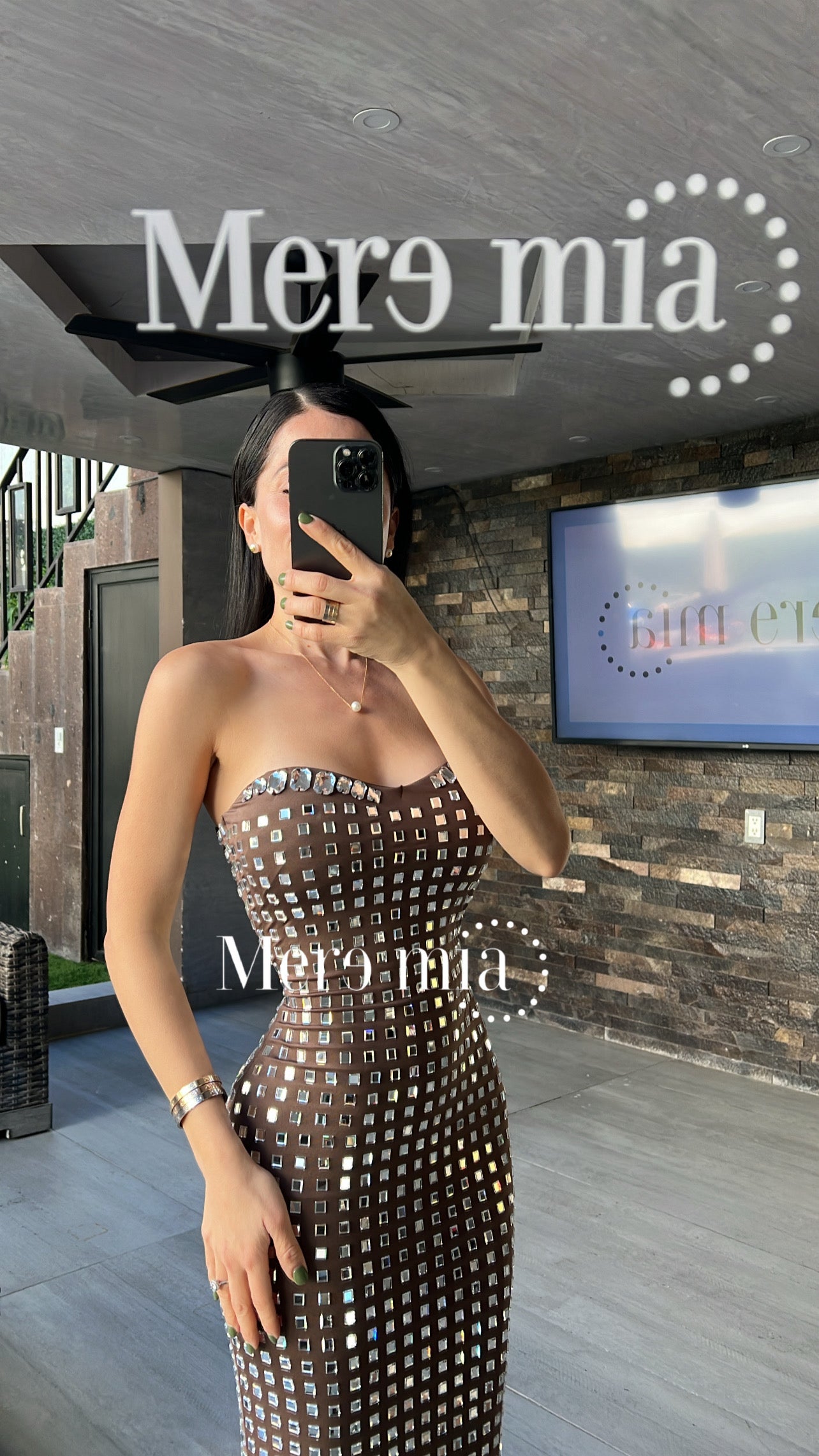 Vestido cuadros plata