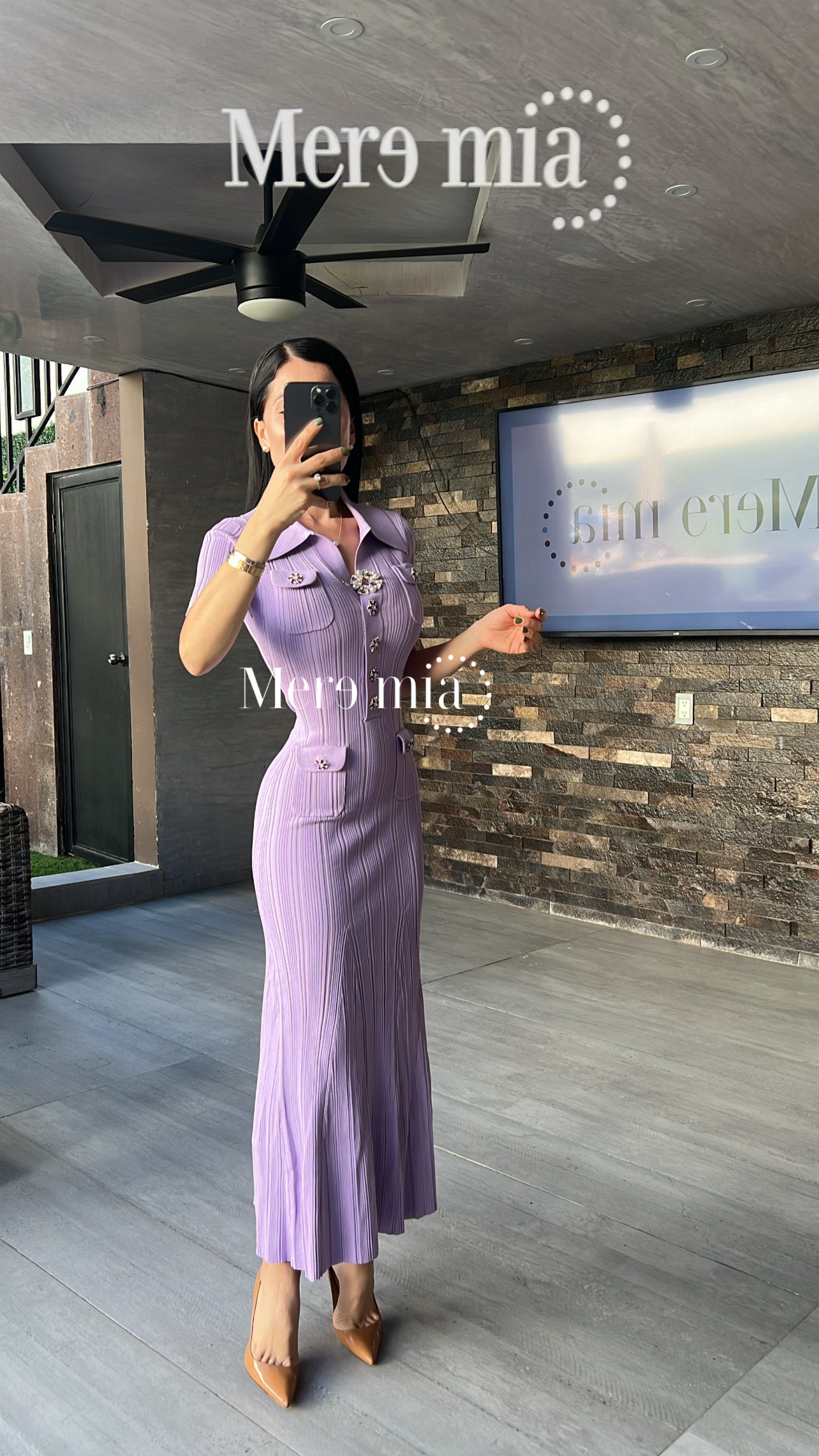 Vestido lila knit mc