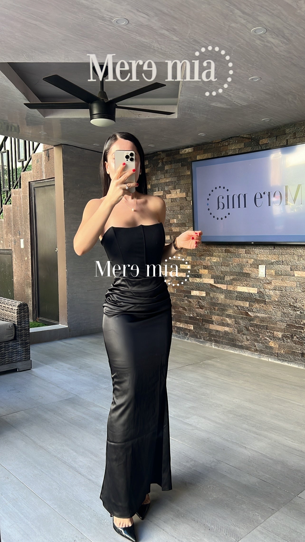 Vestido negro strapp largo