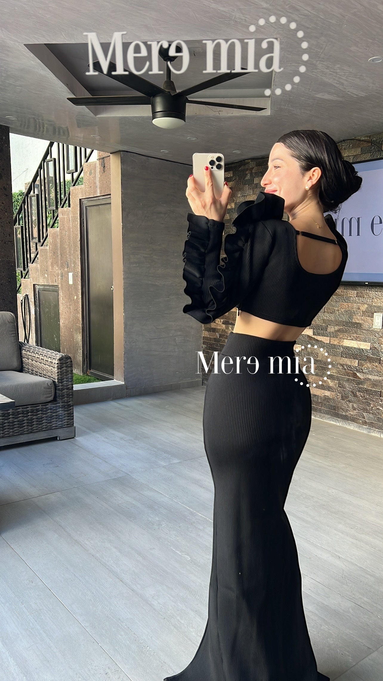 Conjunto negro mangas bomb