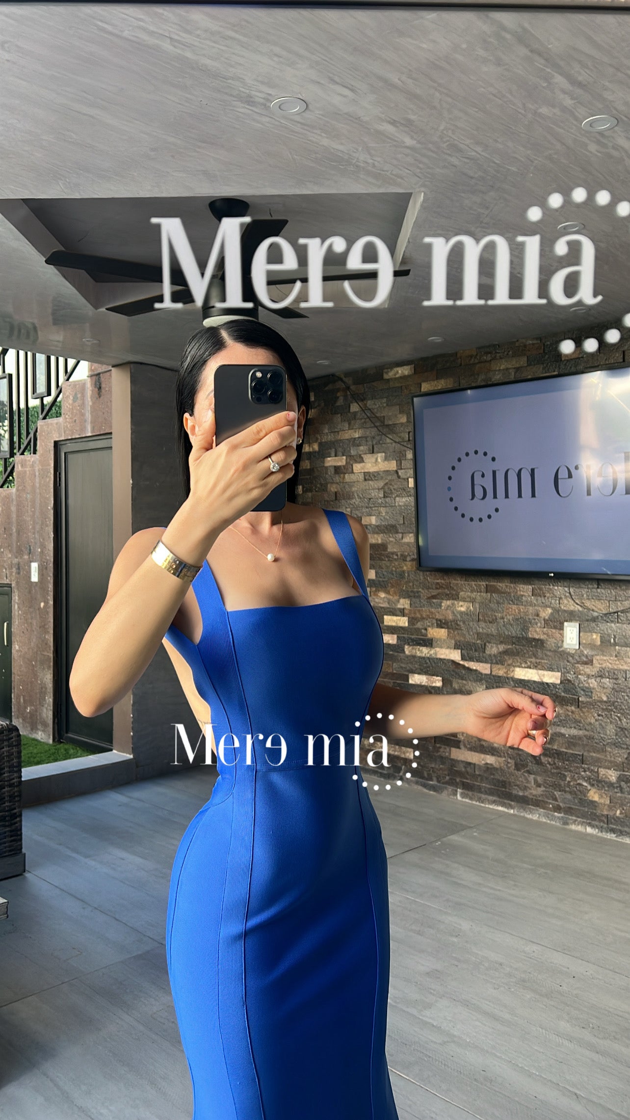 Vestido azul espalda
