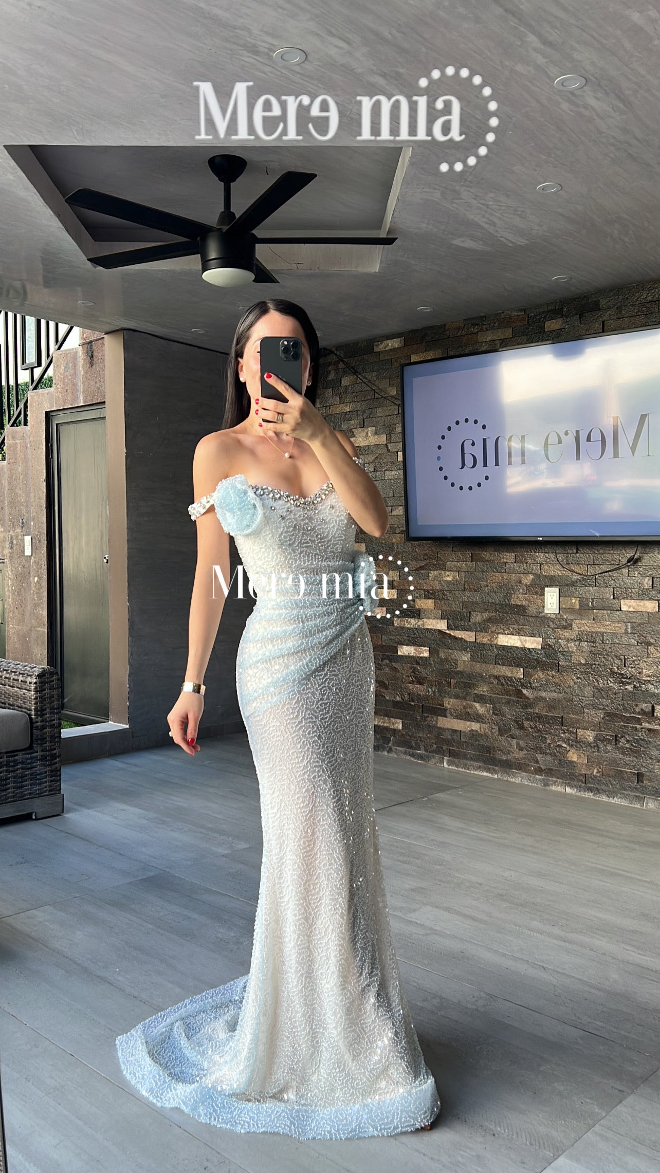 Vestido azul lent largo