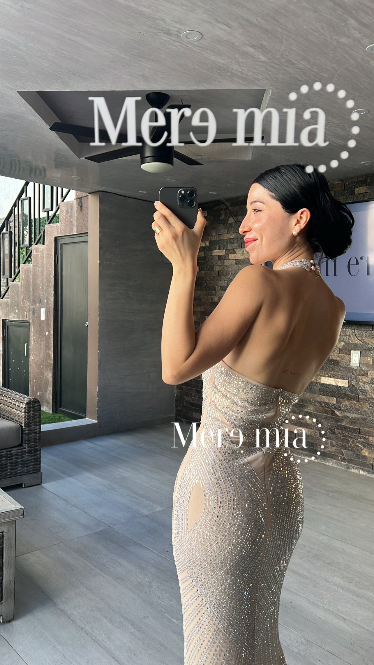 Vestido nude apl circ