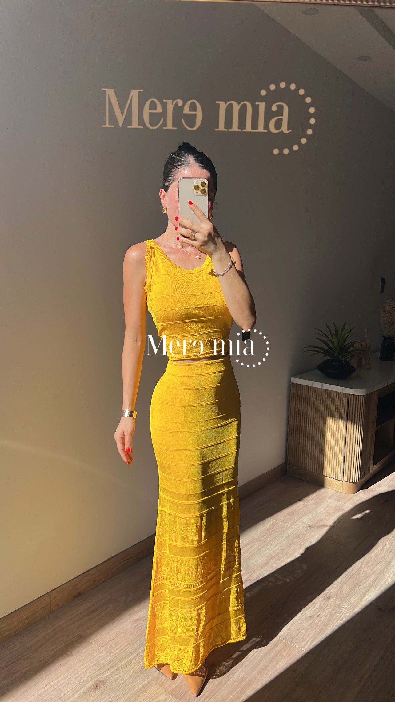 Conjunto mostaza knitted