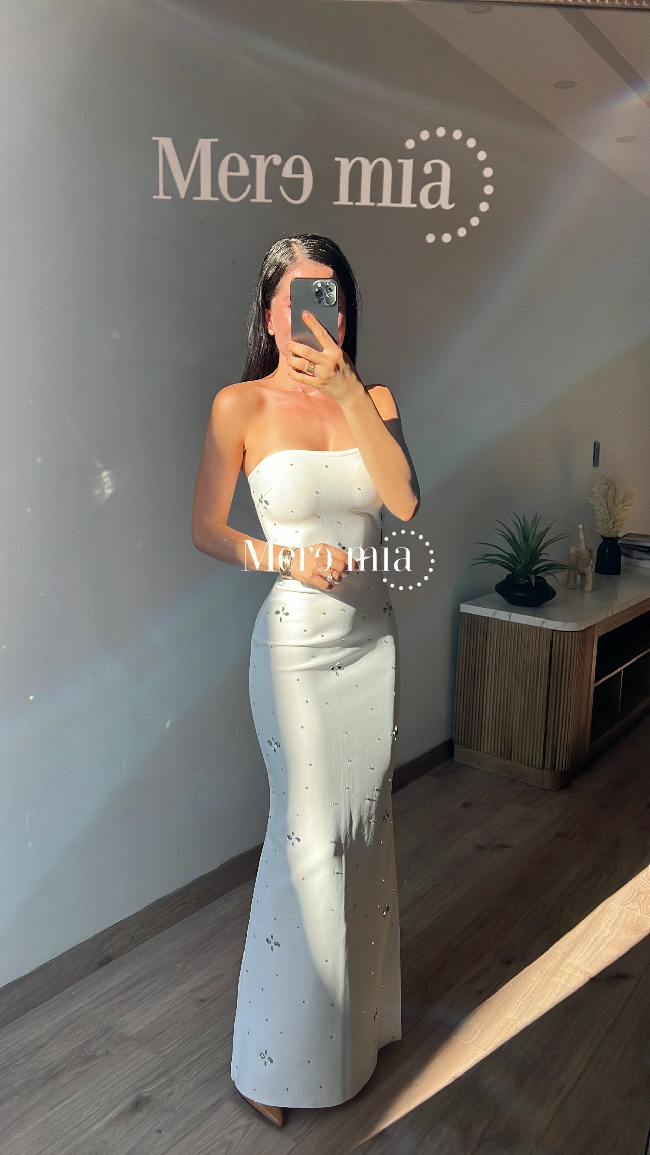 Vestido blanco apl plata