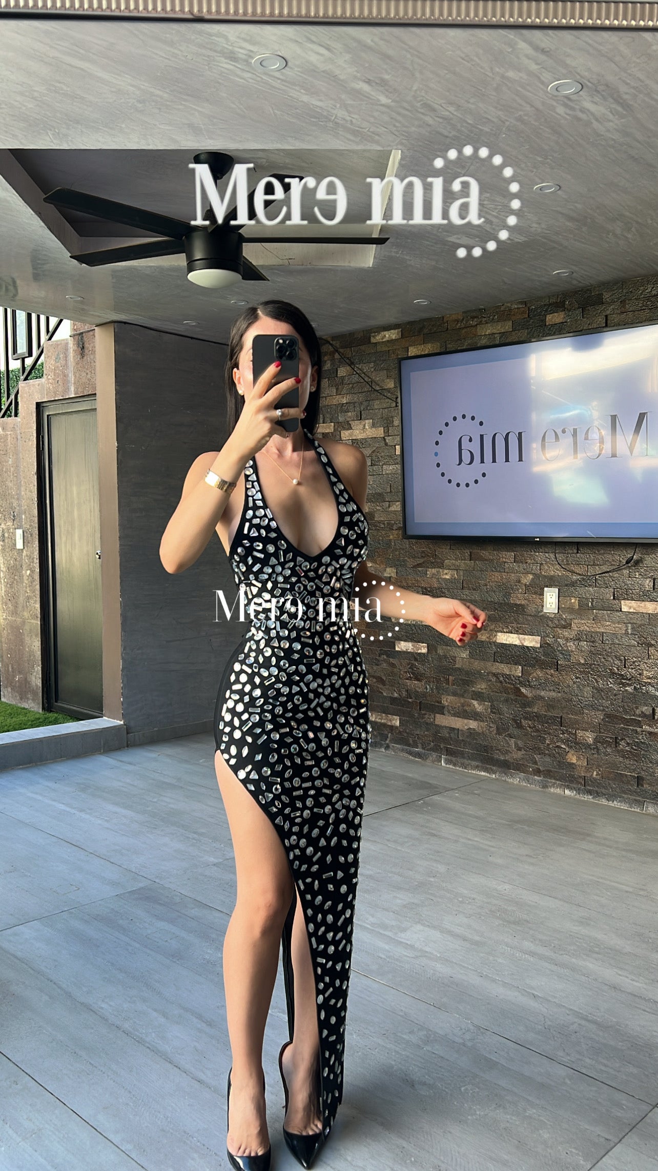 Vestido negro gotas asim