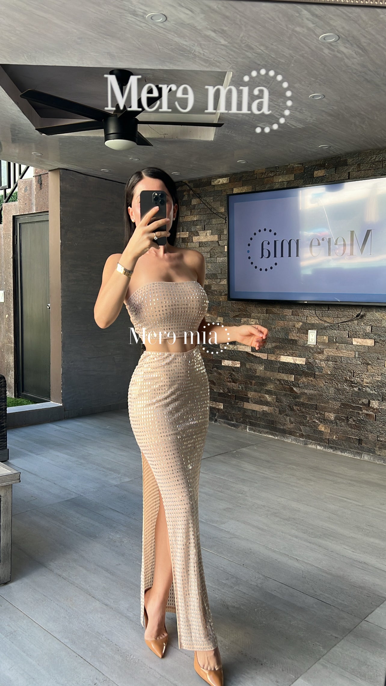 Conjunto nude rect plata