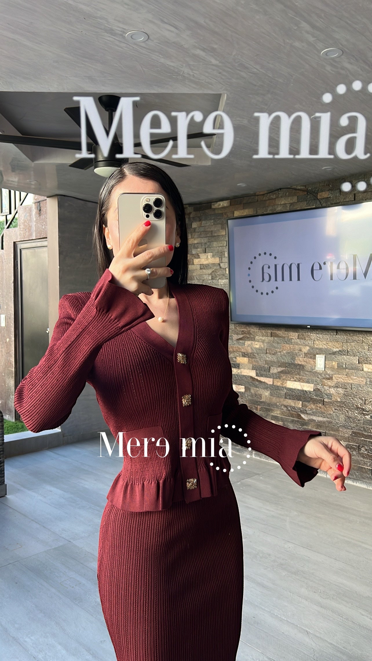 Conjunto tinto rayado